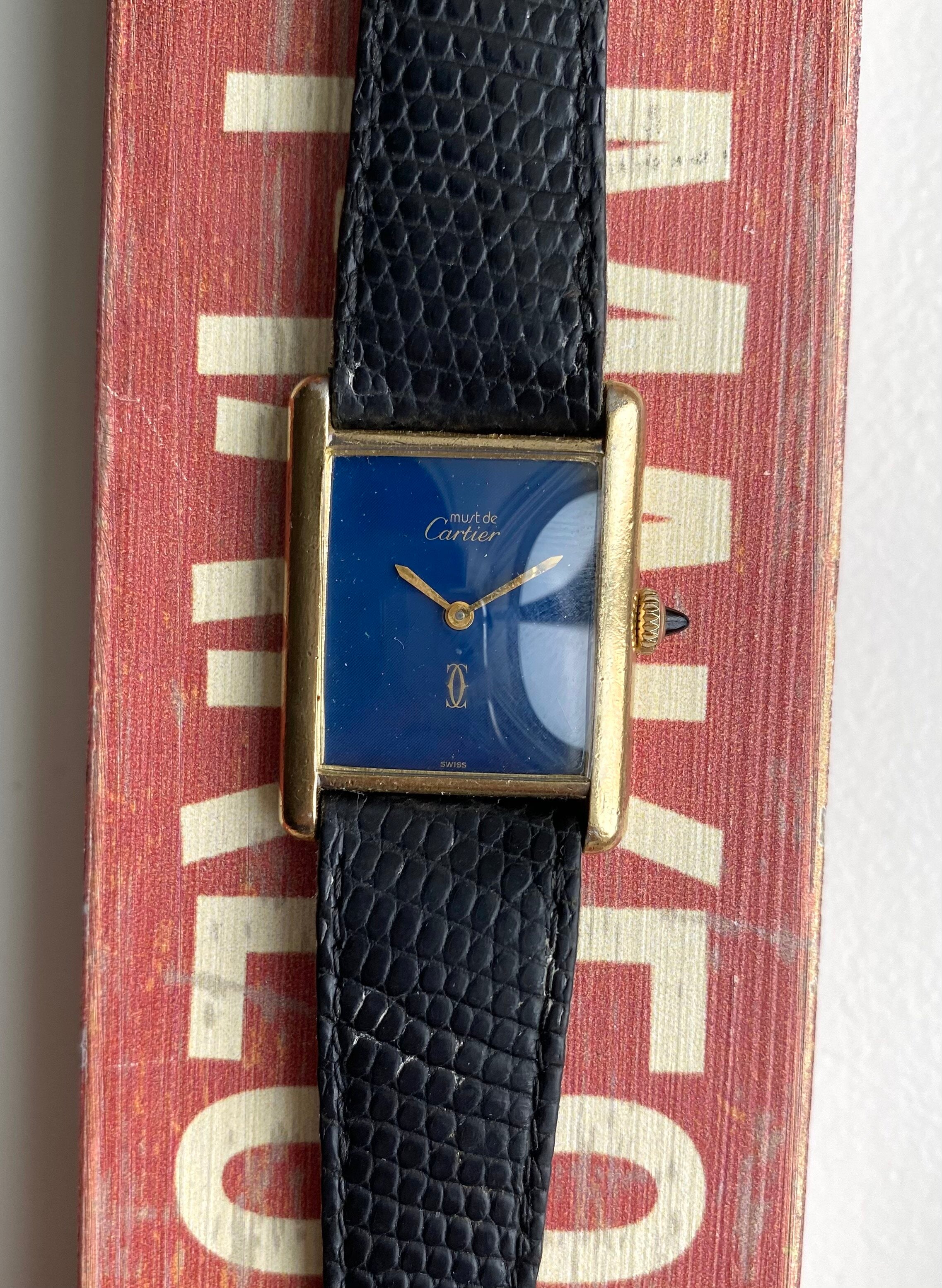 Must de Cartier Tank — Blue with Box