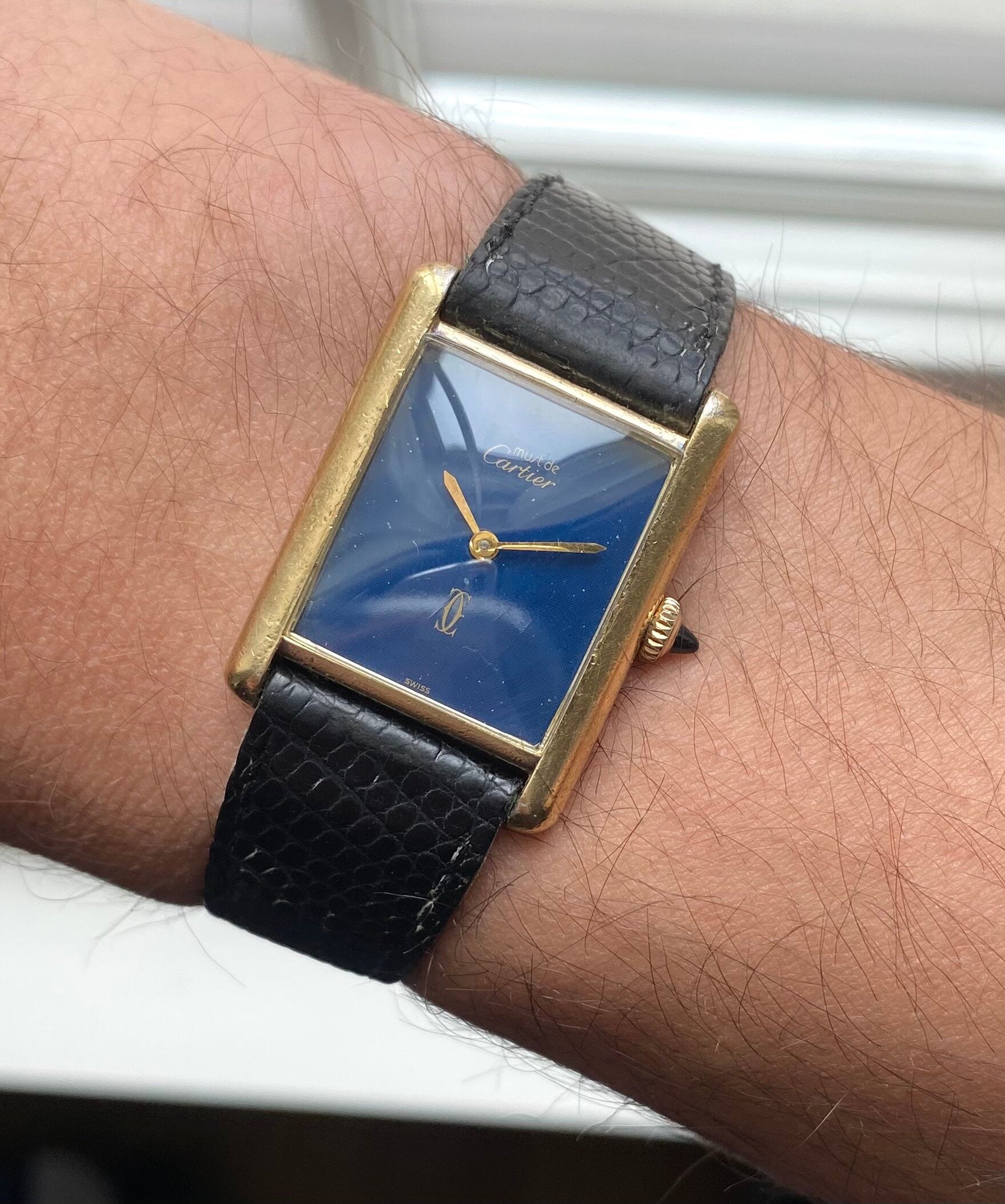 Must de Cartier Tank — Blue with Box