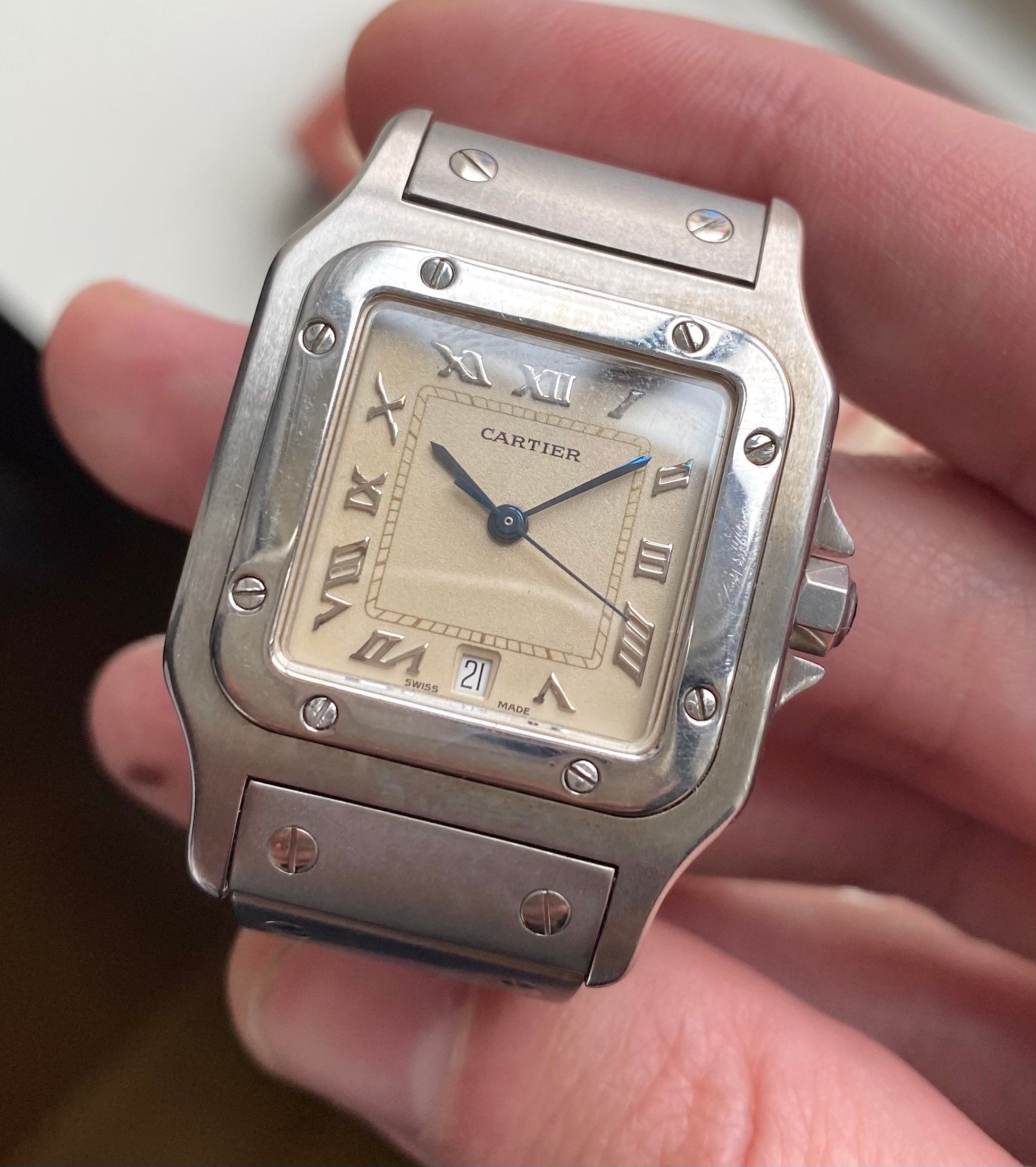 Cartier Santos ref. 1564 — Cream Roman Numeral Dial