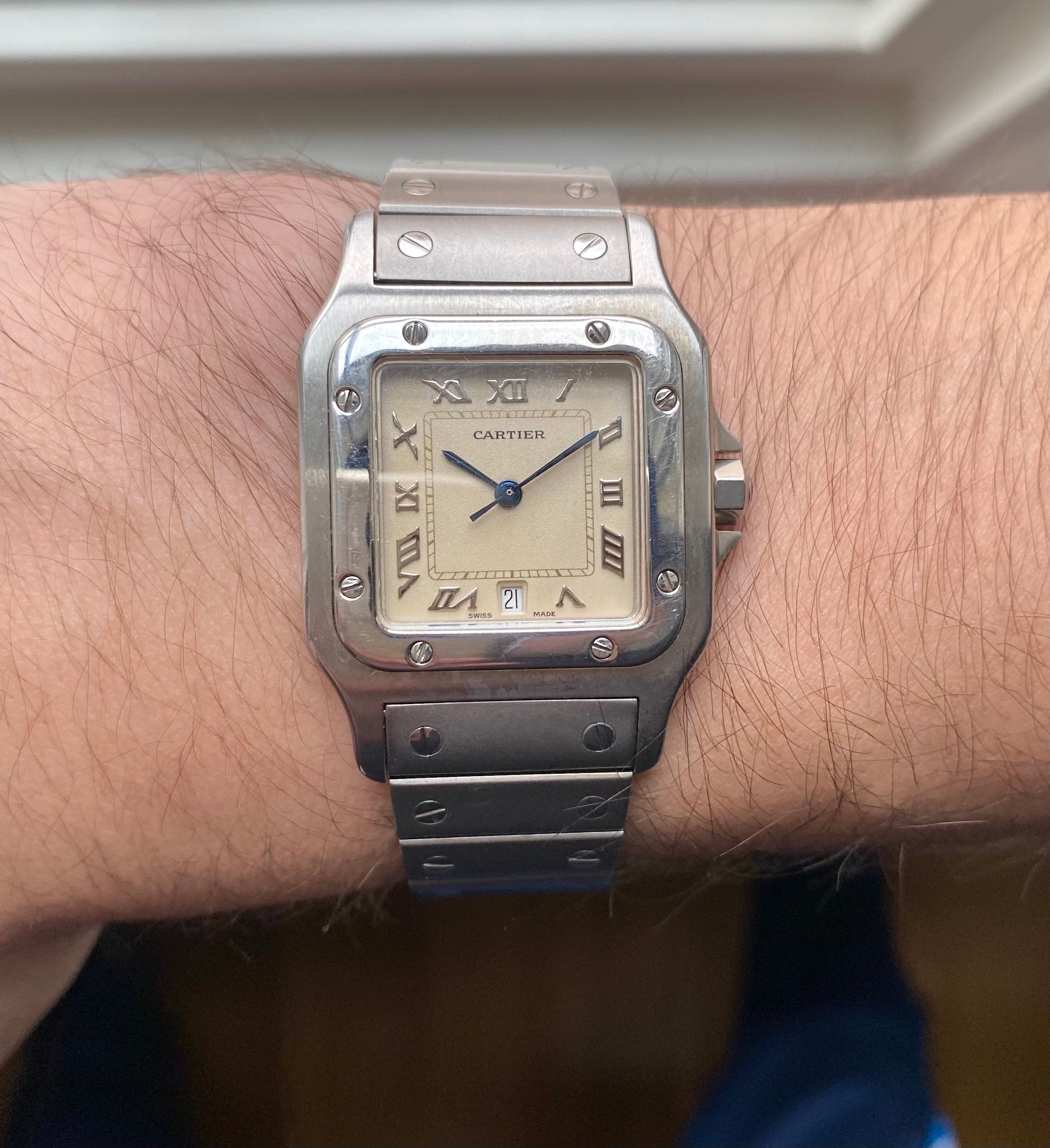 Cartier Santos ref. 1564 — Cream Roman Numeral Dial