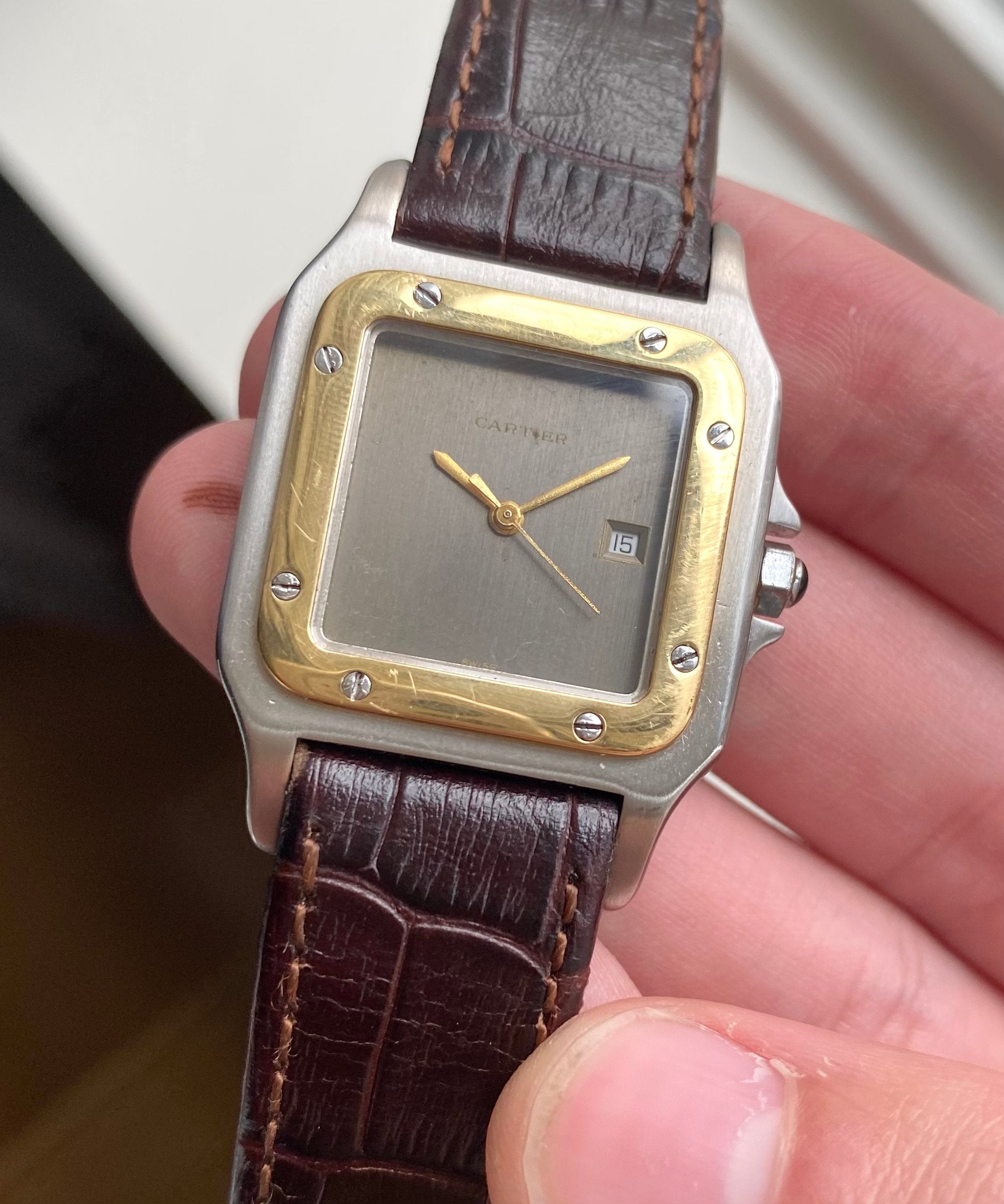 Cartier Santos — Two-tone Grey Dial