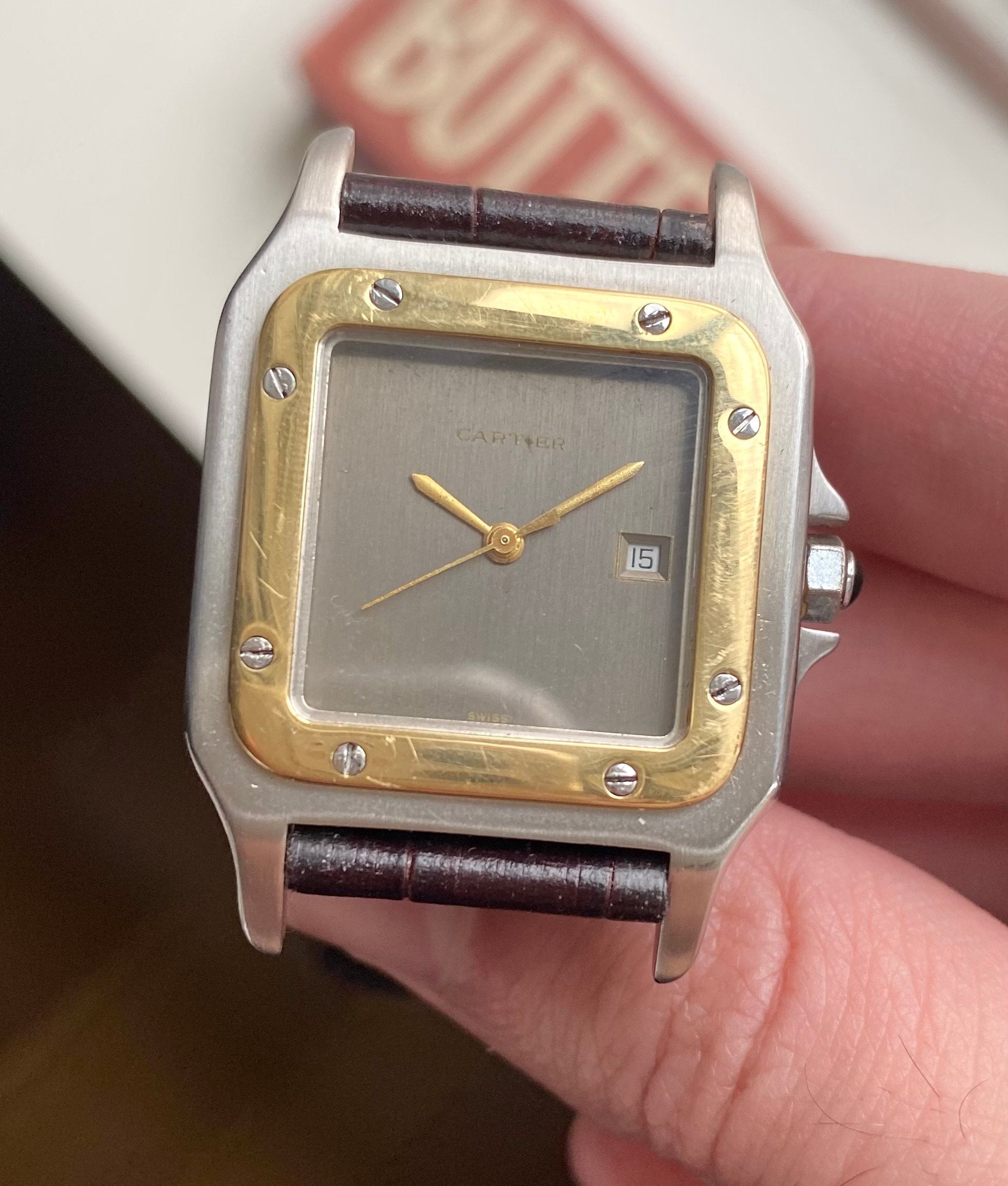 Cartier Santos — Two-tone Grey Dial