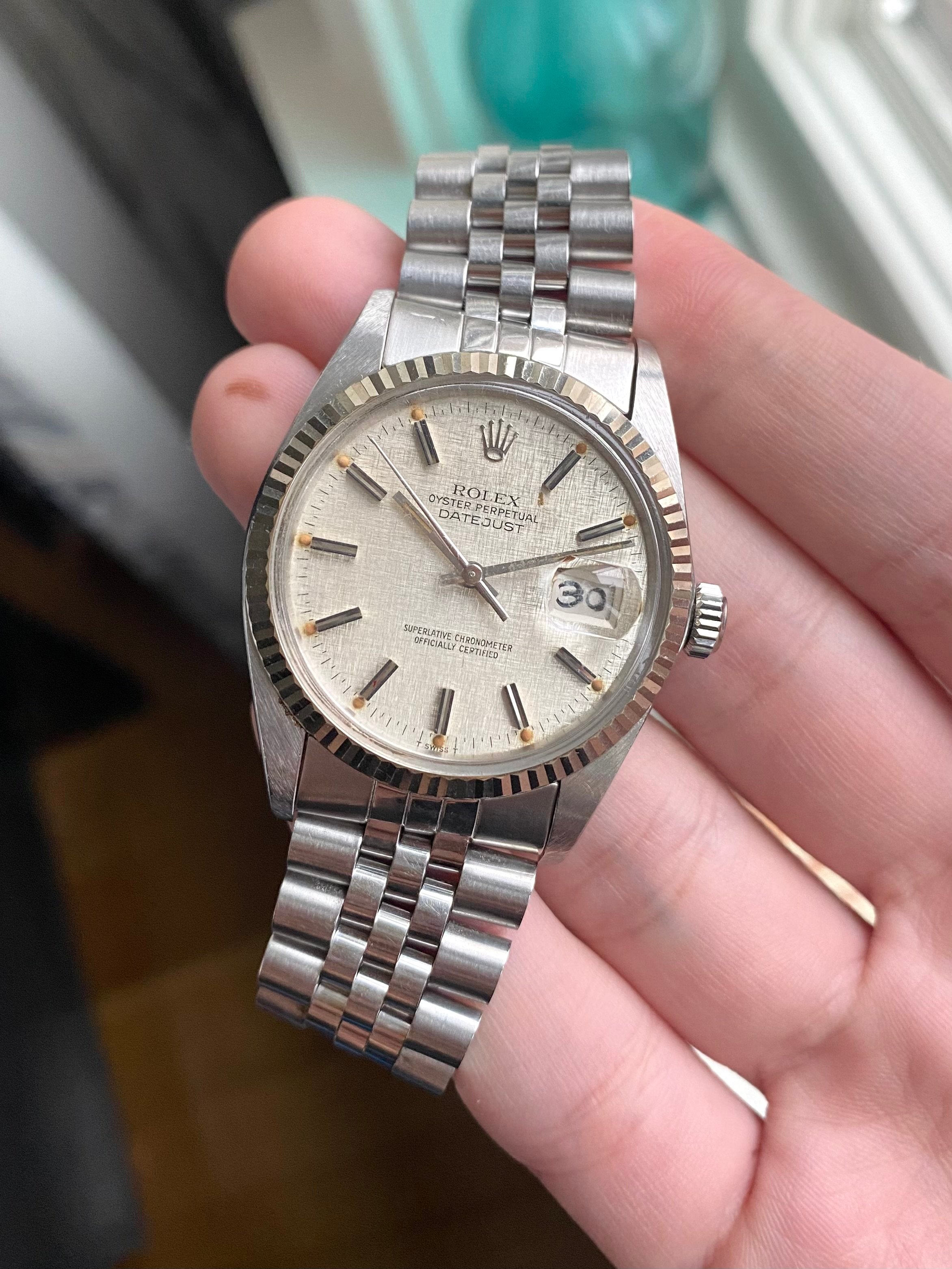 Rolex Datejust 16014 - Silver Linen