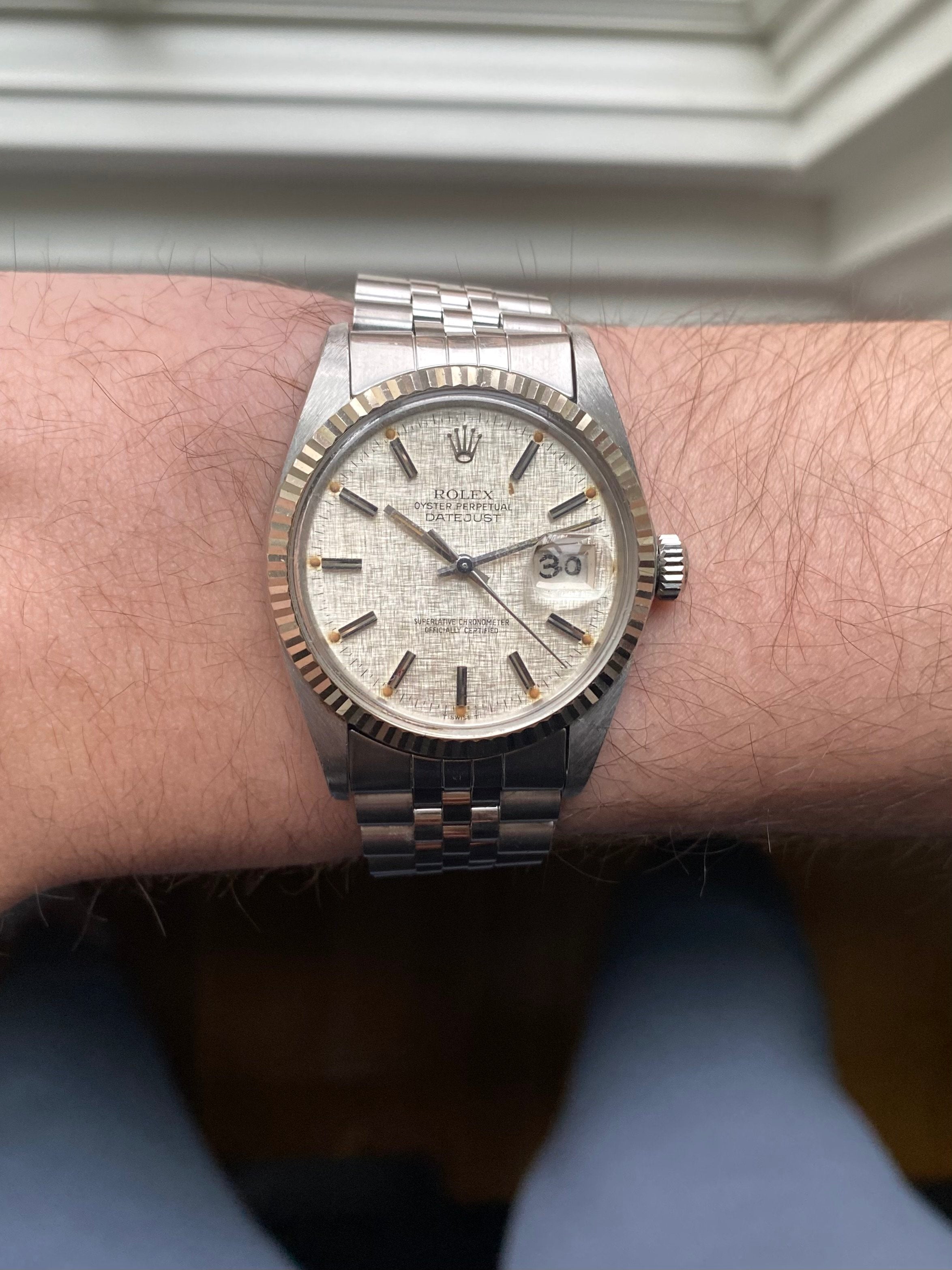 Rolex Datejust 16014 - Silver Linen