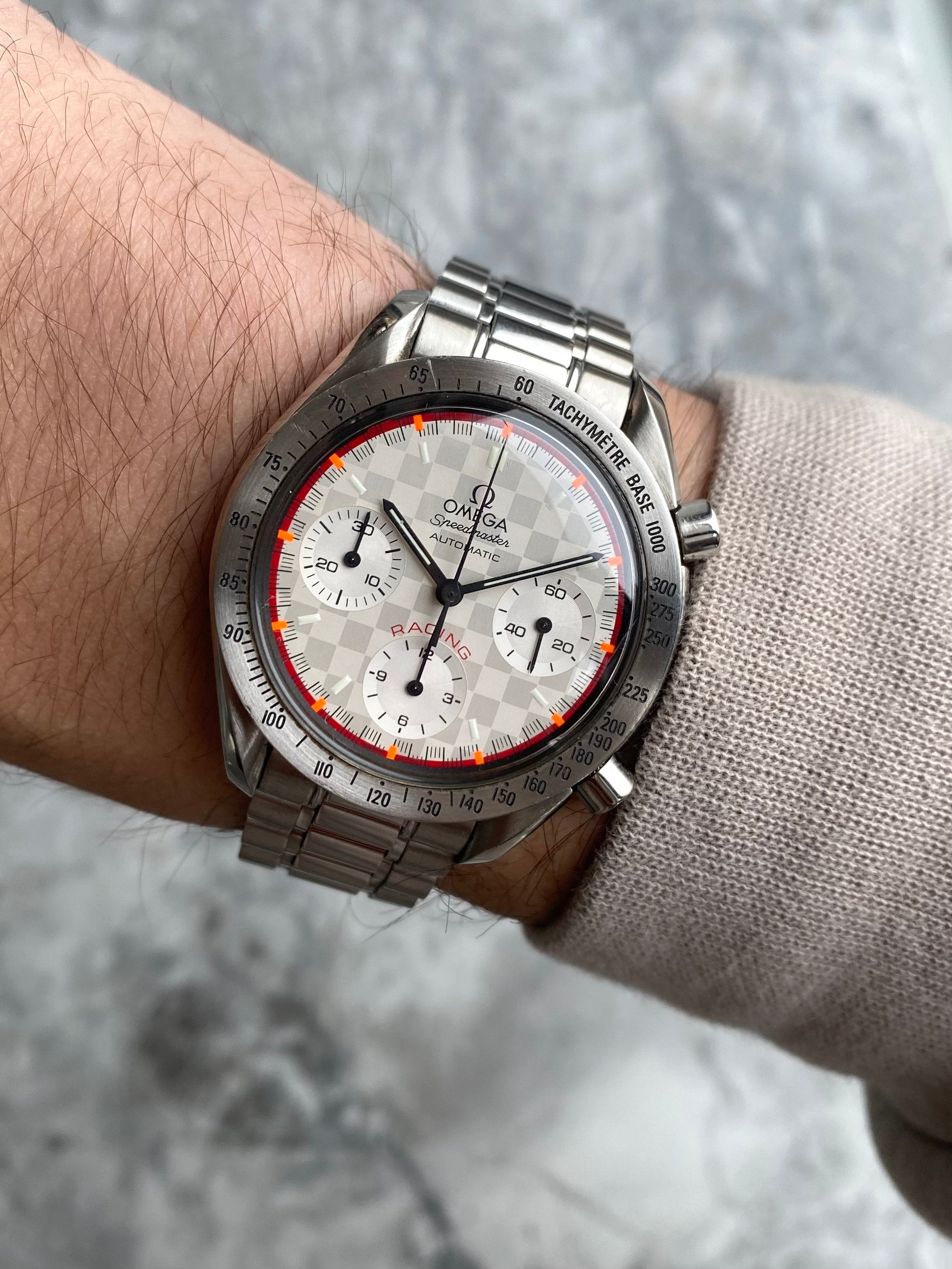 Omega Speedmaster Schumacher Checkered Dial.