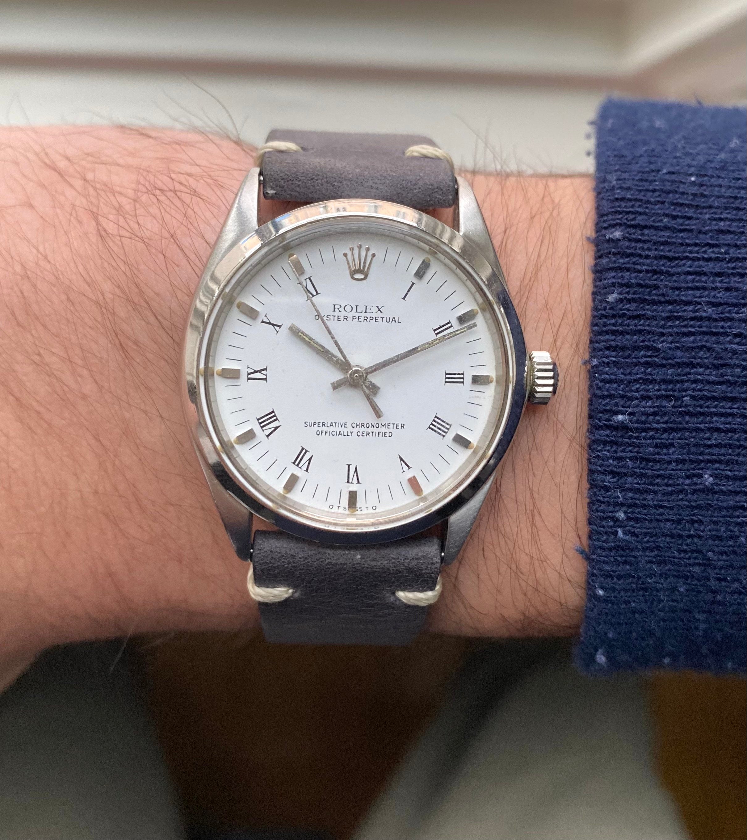 Rolex Oyster Perpetual ref. 1002 — White Roman Numeral Dial