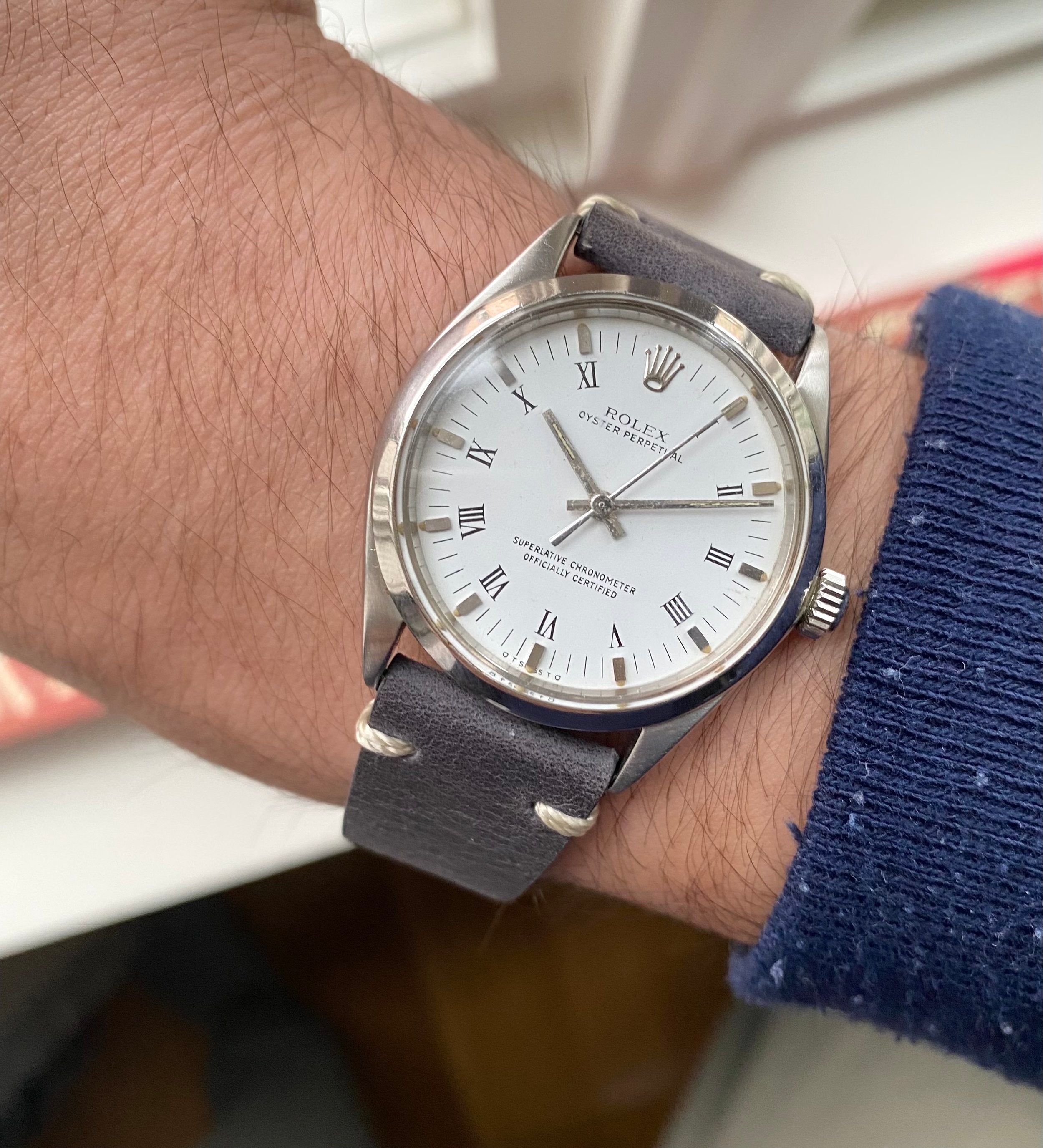 Rolex Oyster Perpetual ref. 1002 — White Roman Numeral Dial