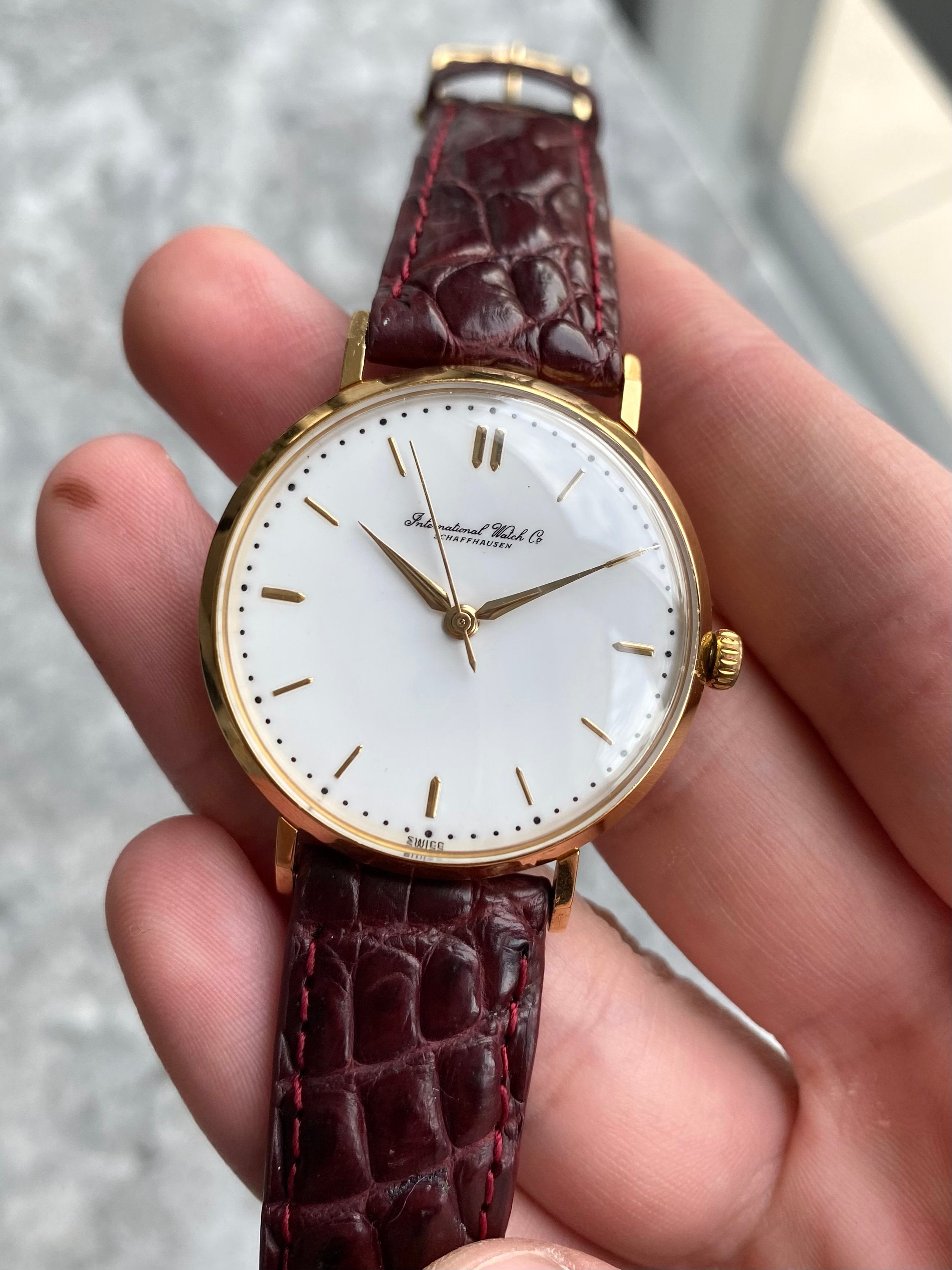 IWC White Enamel 18K Gold.