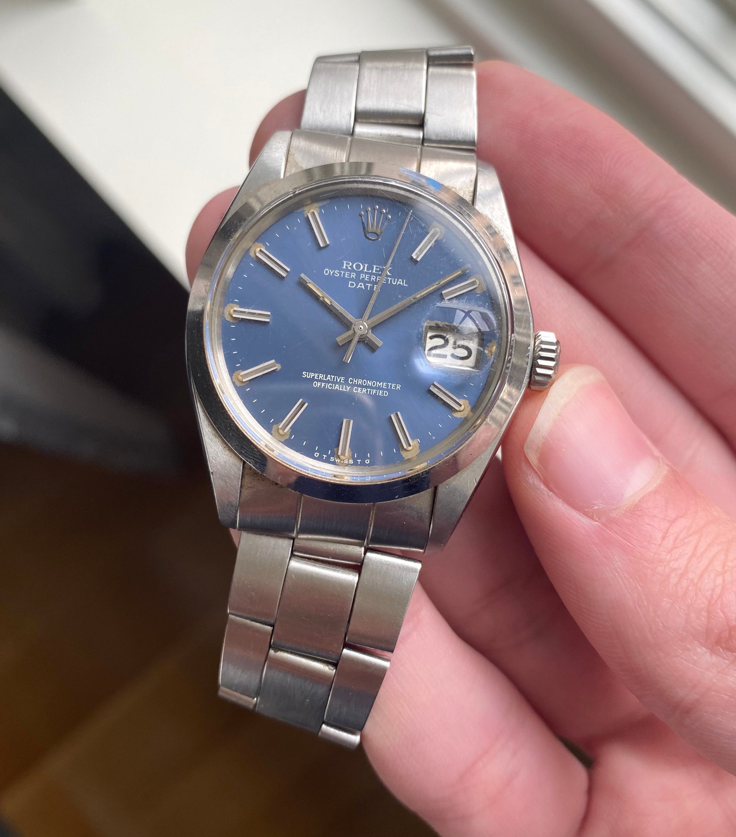 Rolex Oysterperpetual ref. 1500 — Blue Sigma Dial