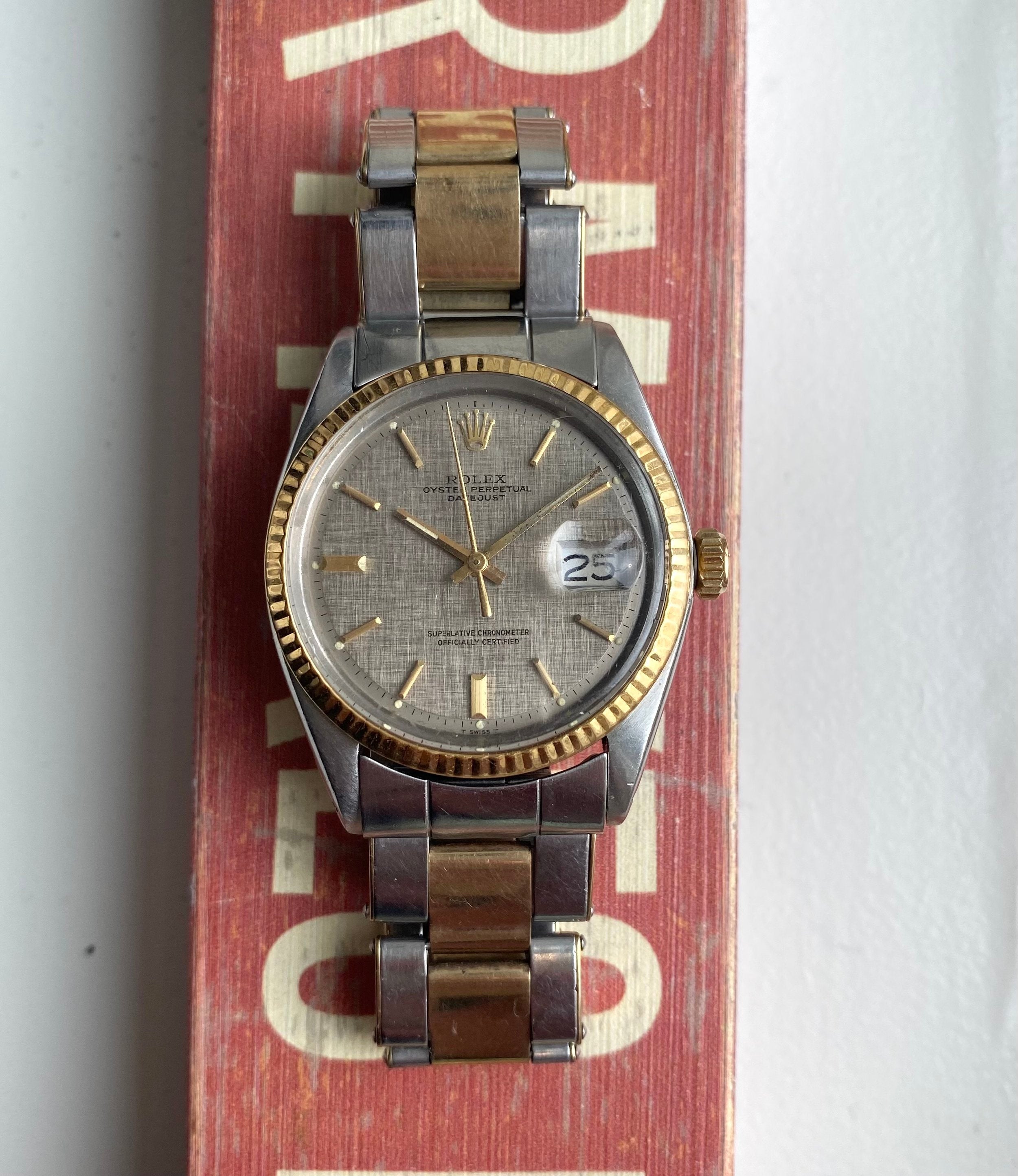 Rolex Datejust ref. 1601 — Two-tone Brown Linen Dial