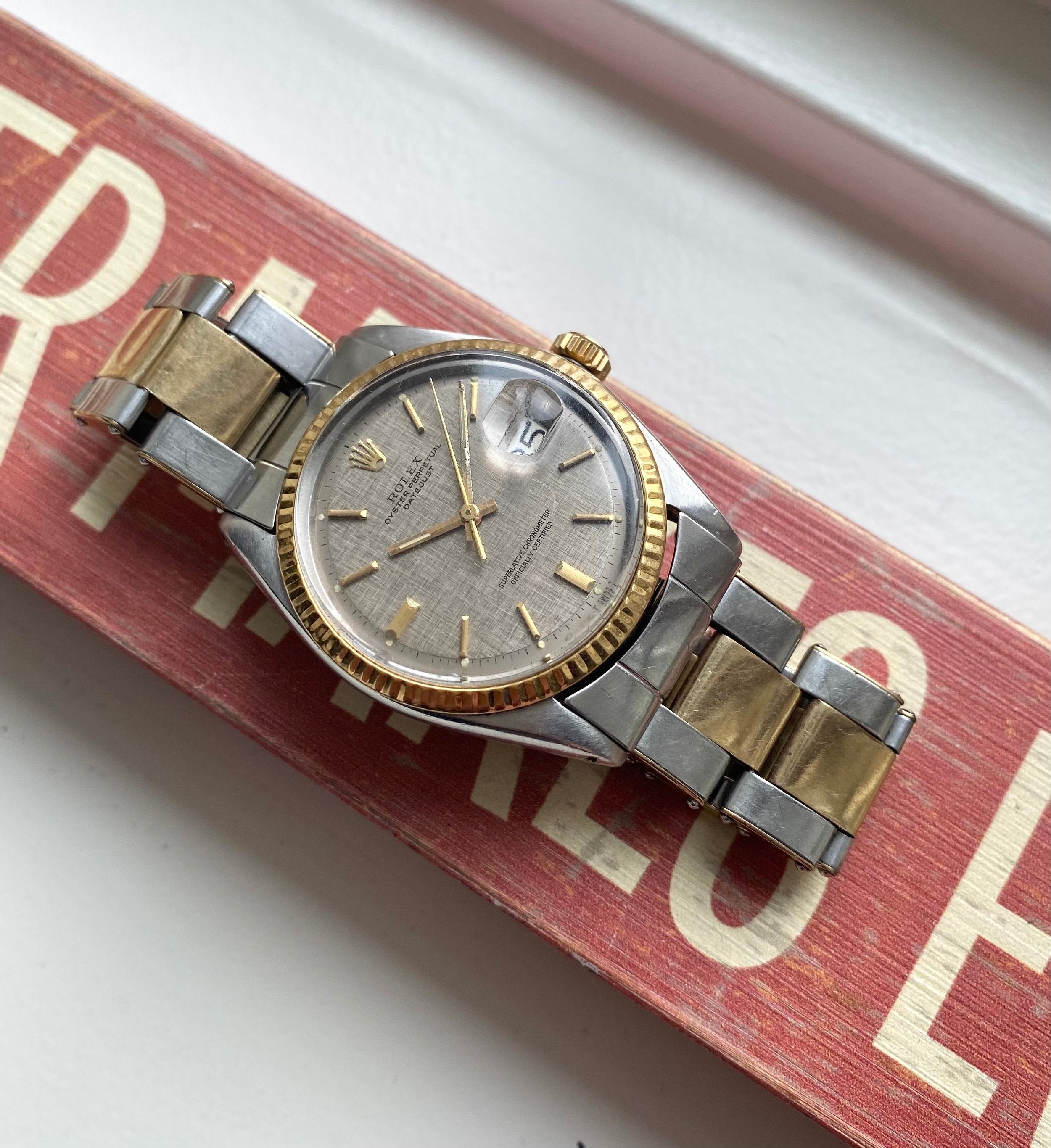 Rolex Datejust ref. 1601 — Two-tone Brown Linen Dial