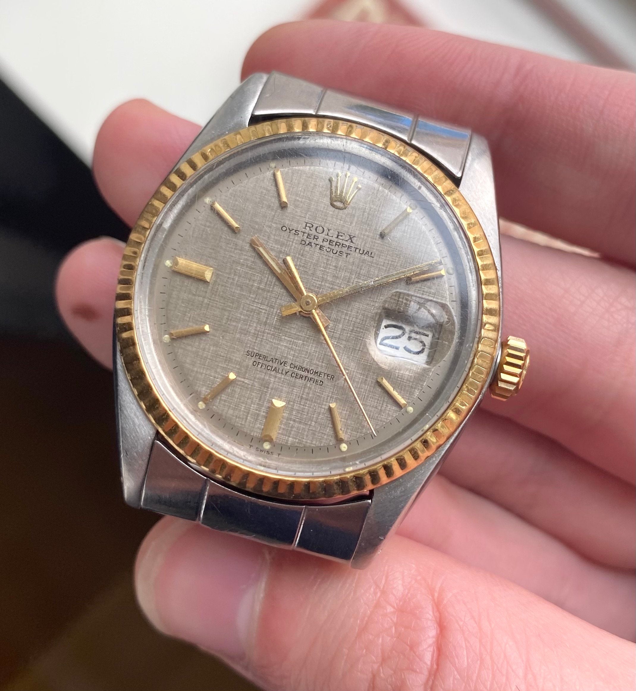 Rolex Datejust ref. 1601 — Two-tone Brown Linen Dial