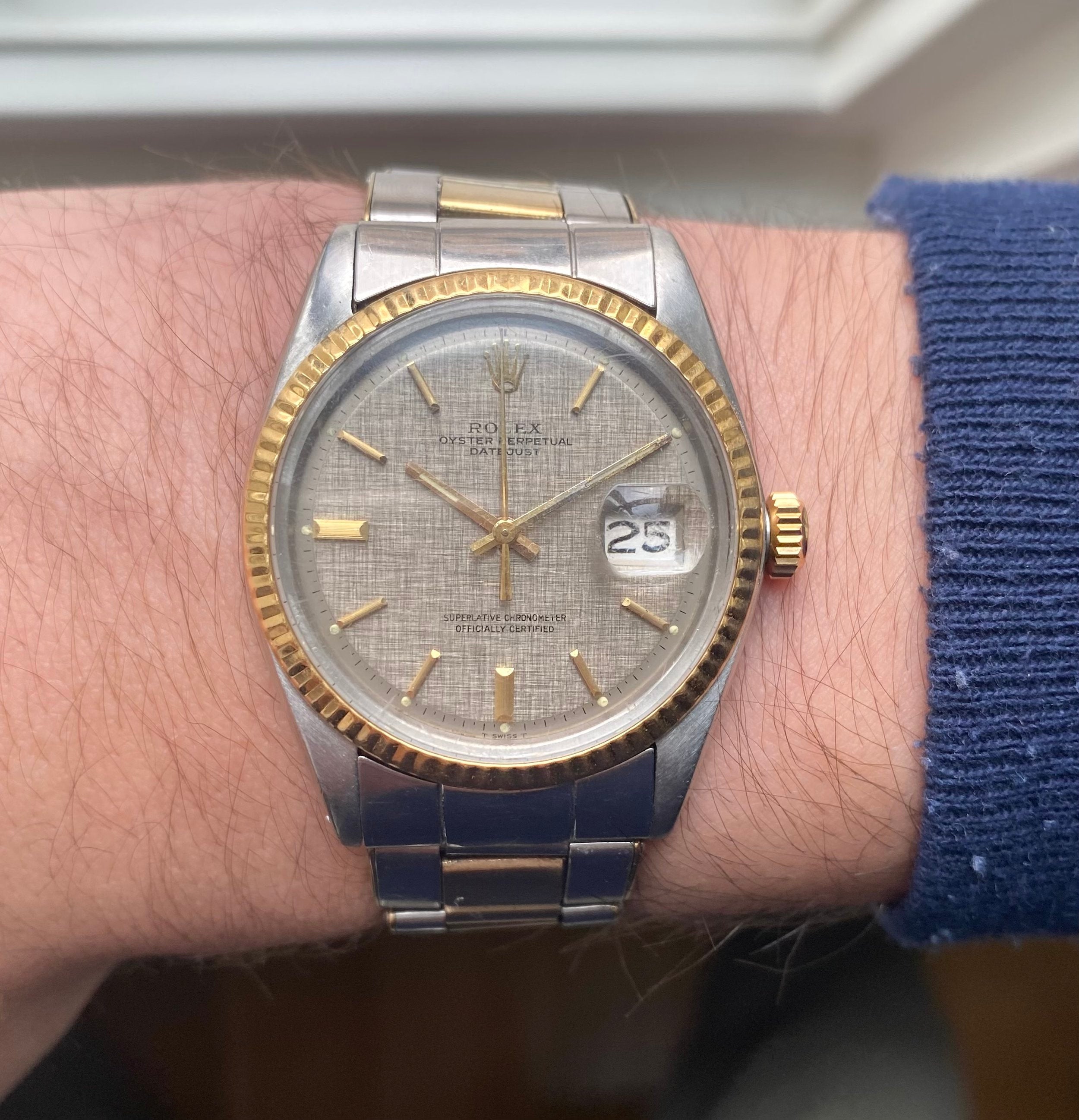 Rolex Datejust ref. 1601 — Two-tone Brown Linen Dial