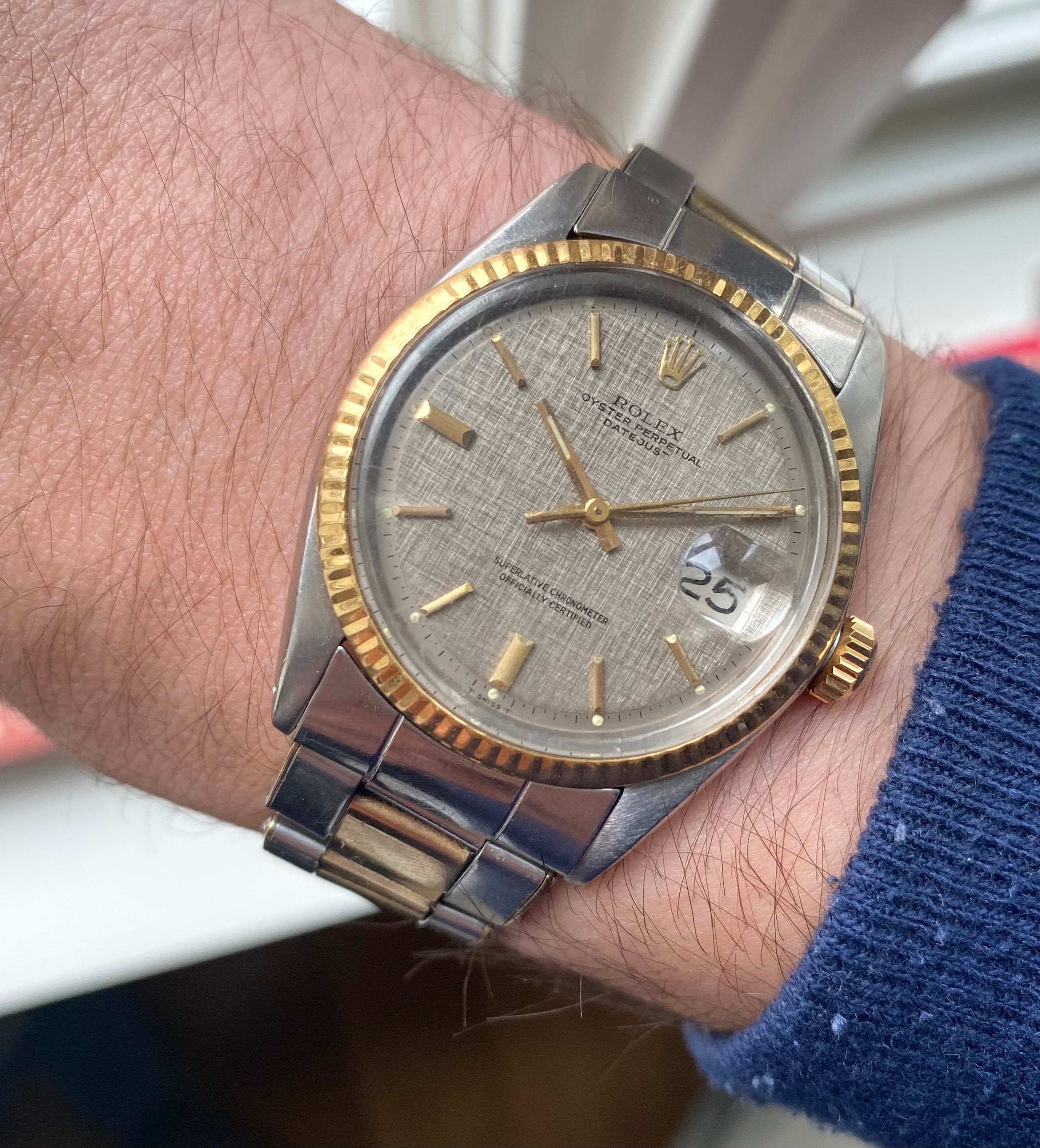 Rolex Datejust ref. 1601 — Two-tone Brown Linen Dial