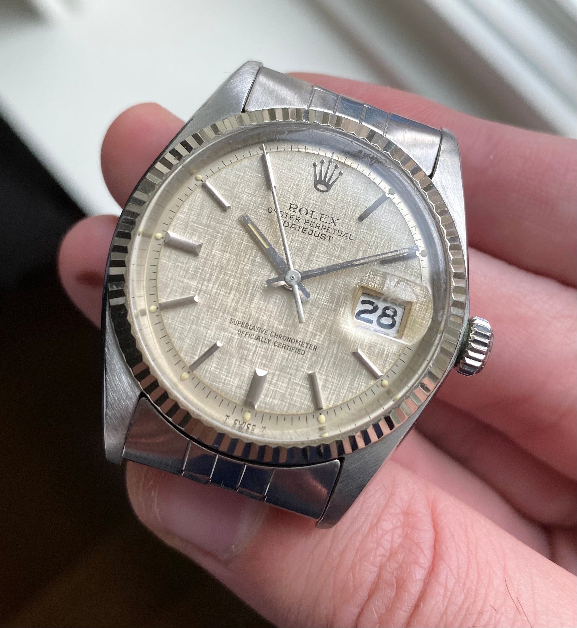 Rolex Datejust ref. 1601 — Silver Linen Dial