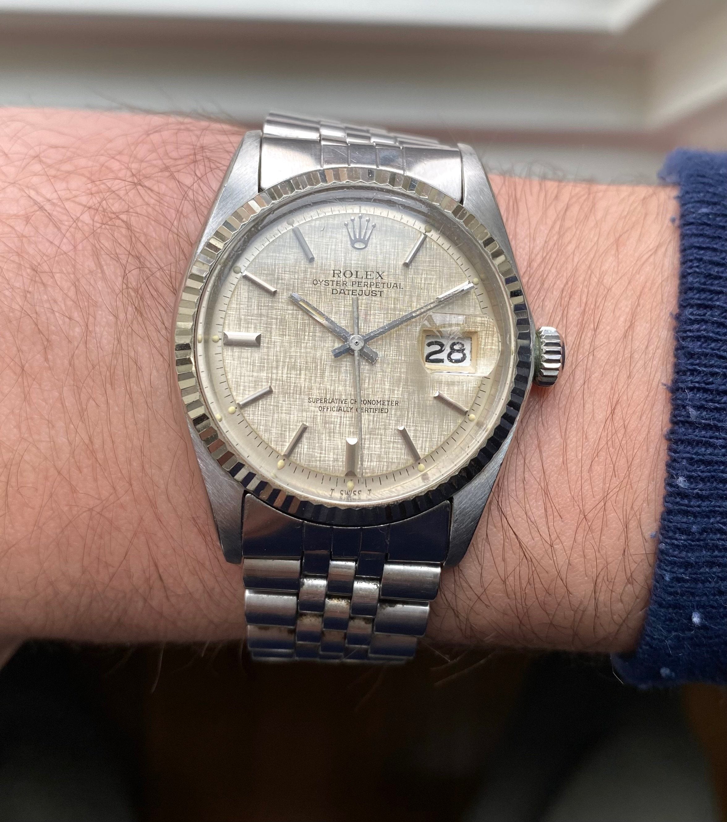 Rolex Datejust ref. 1601 — Silver Linen Dial