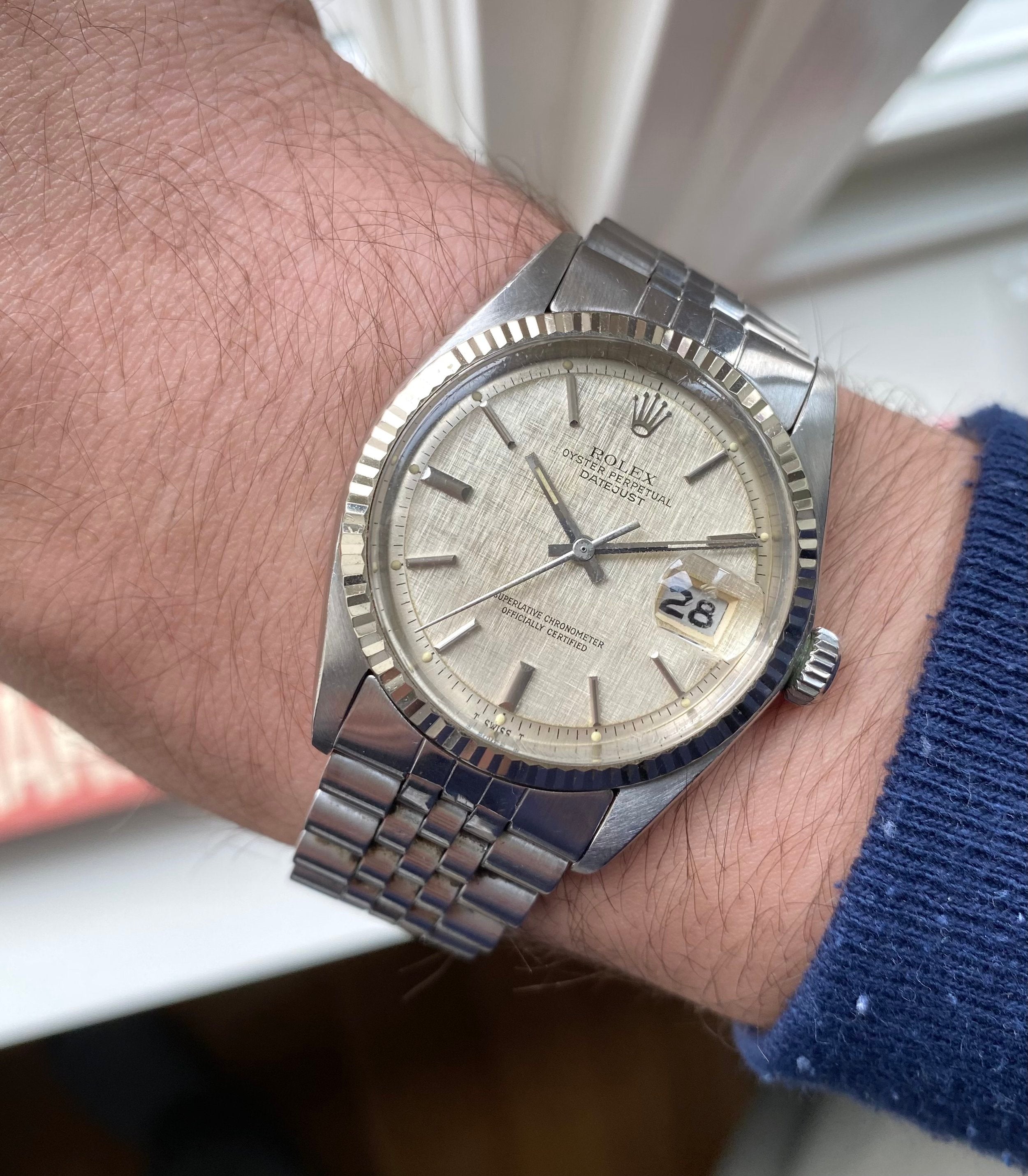 Rolex Datejust ref. 1601 — Silver Linen Dial