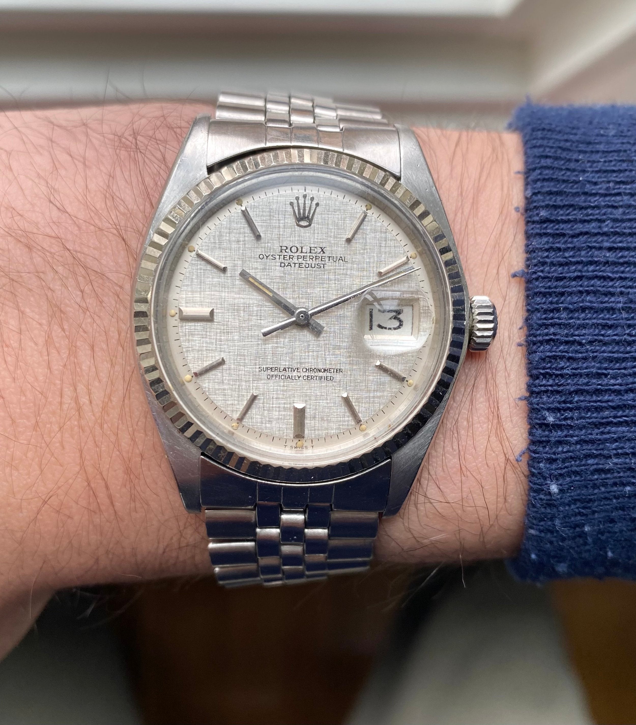 Rolex Datejust ref. 1601 — Silver Linen