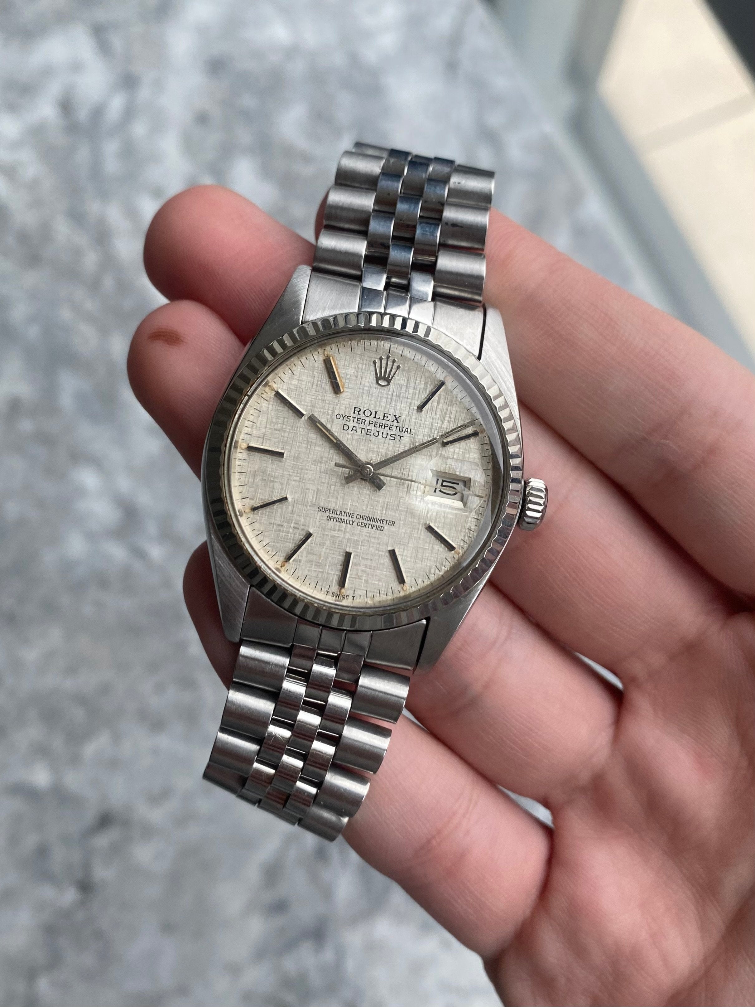 Rolex Datejust 16014 - Silver Linen Dial.