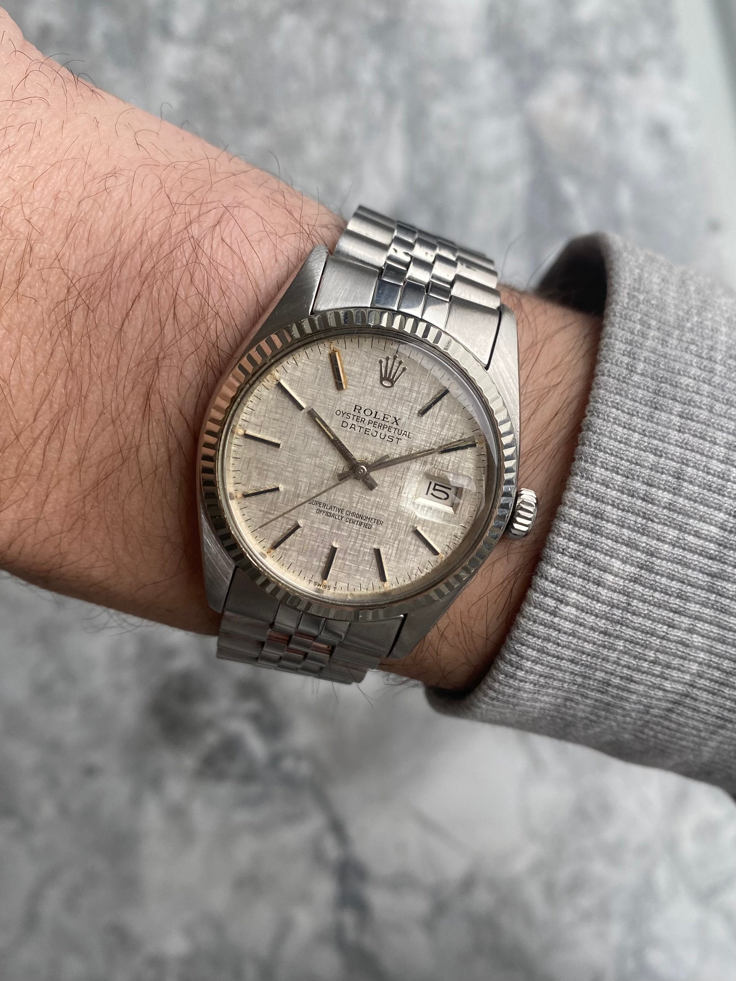 Rolex Datejust 16014 - Silver Linen Dial.