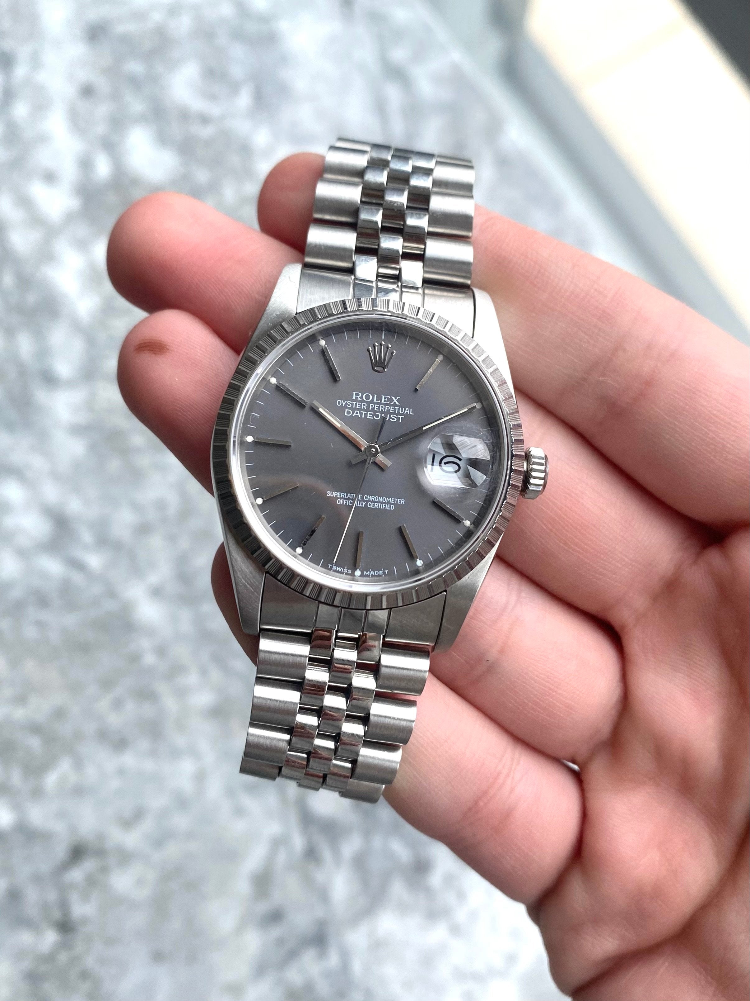 Rolex Datejust 16220 - Grey Dial.