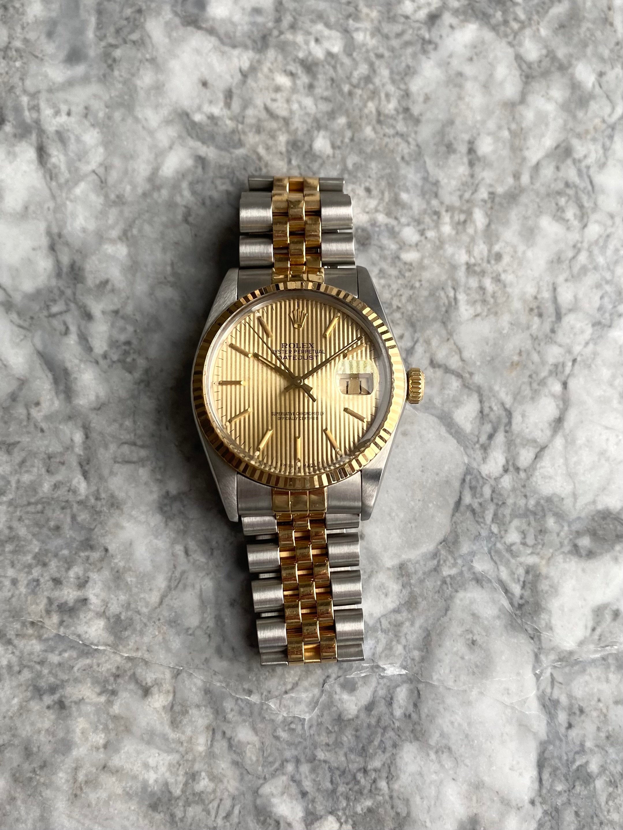 Rolex Datejust 16013 - Champagne Tapestry Dial.