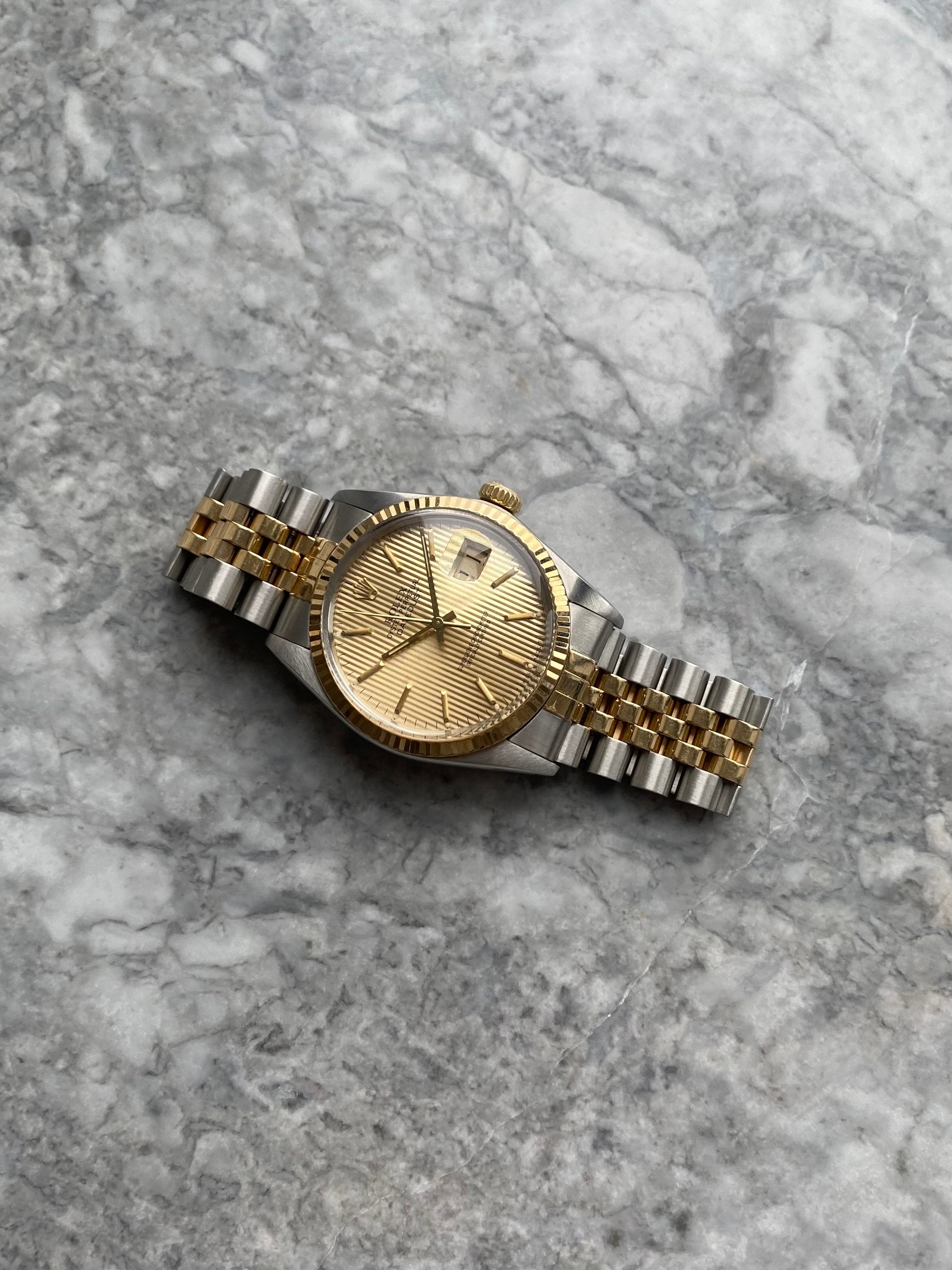 Rolex Datejust 16013 - Champagne Tapestry Dial.