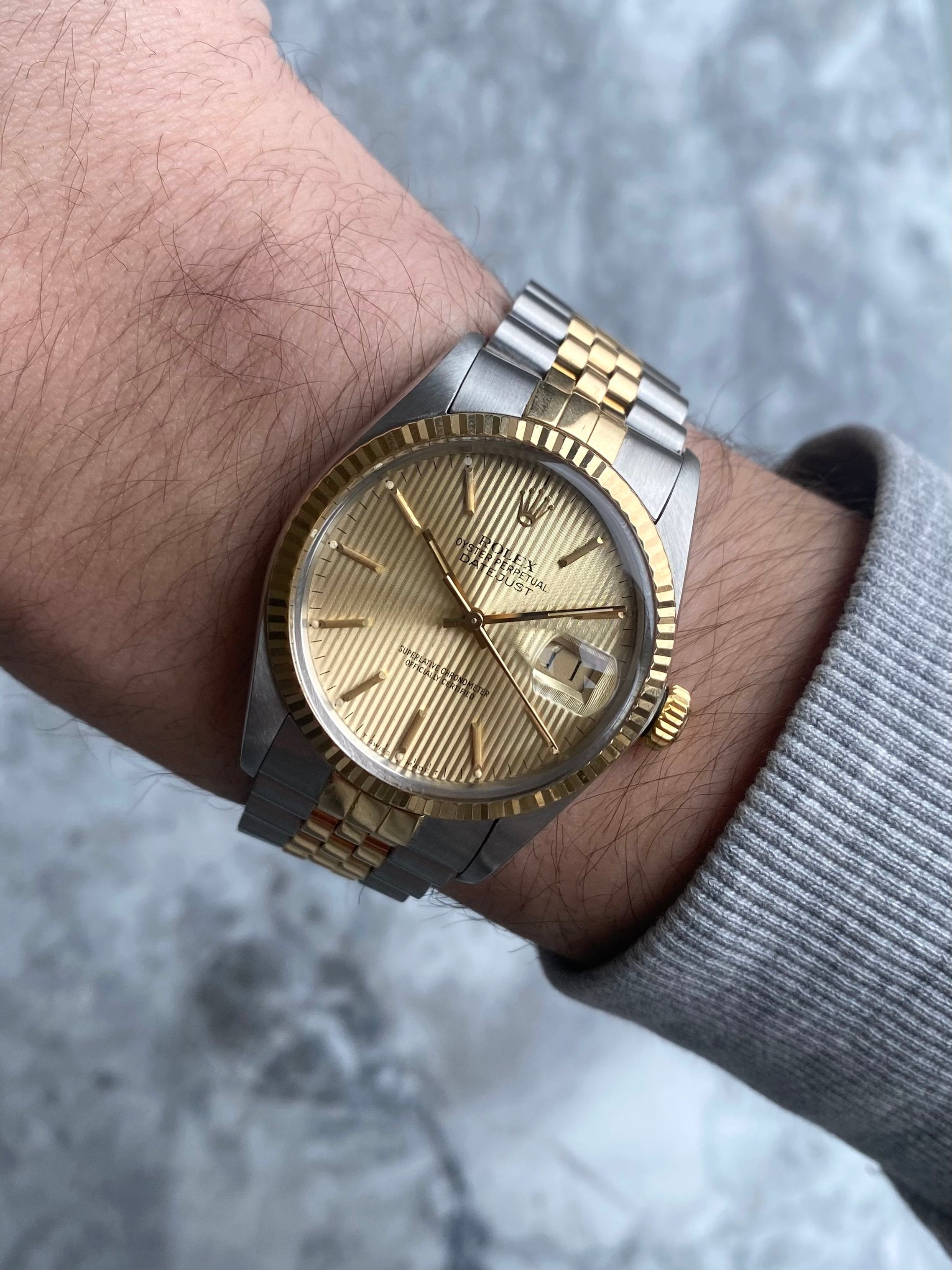 Rolex Datejust 16013 - Champagne Tapestry Dial.