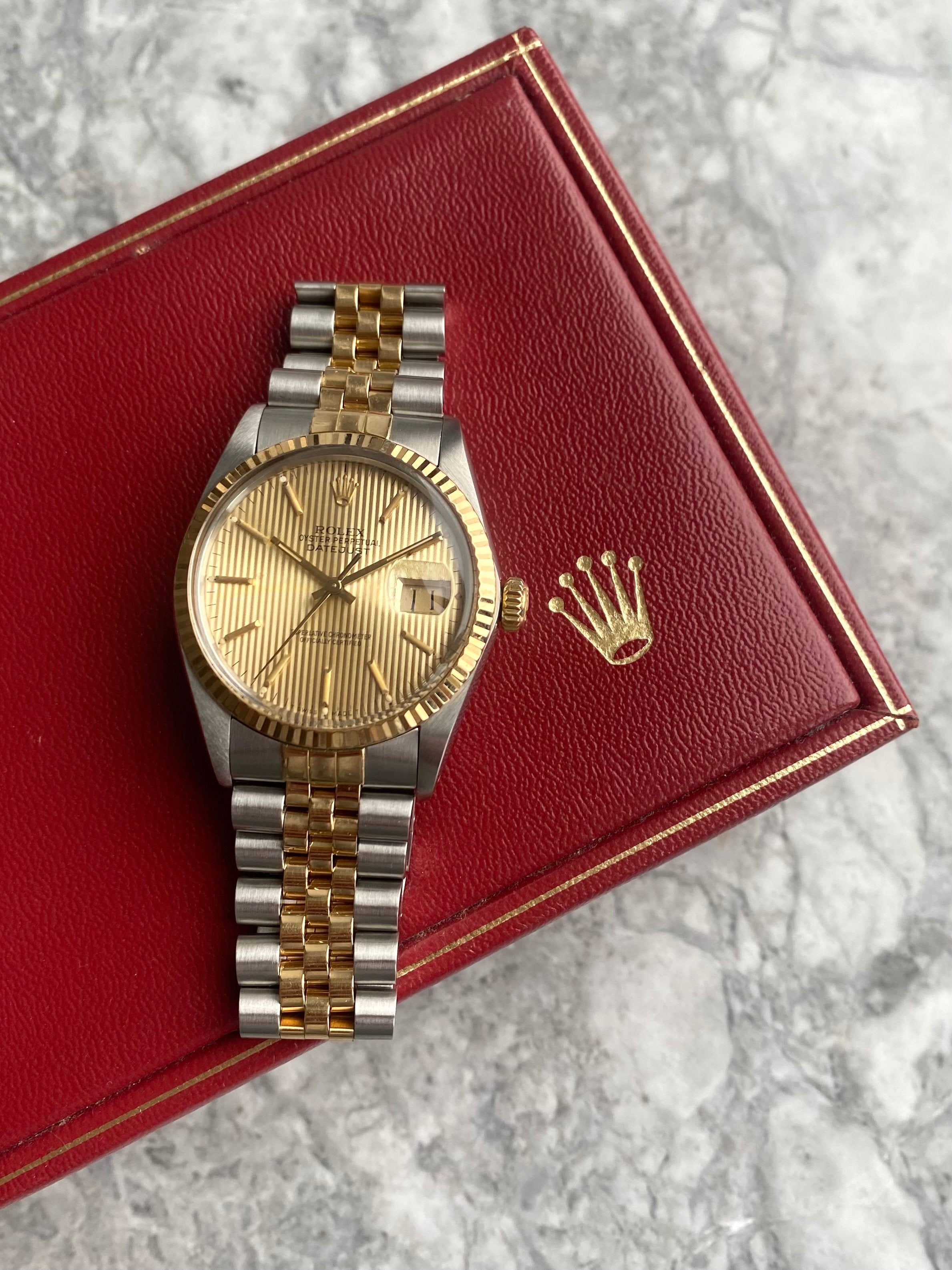 Rolex Datejust 16013 - Champagne Tapestry Dial.