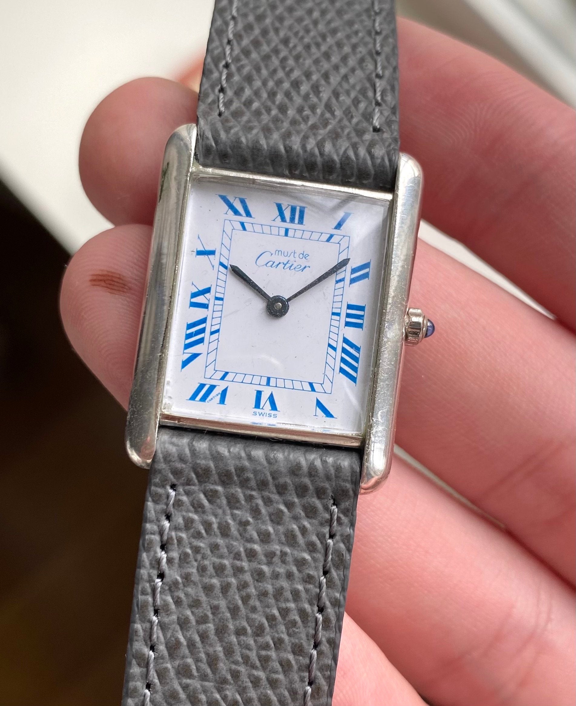 Cartier Tank — Blue Roman Numerals