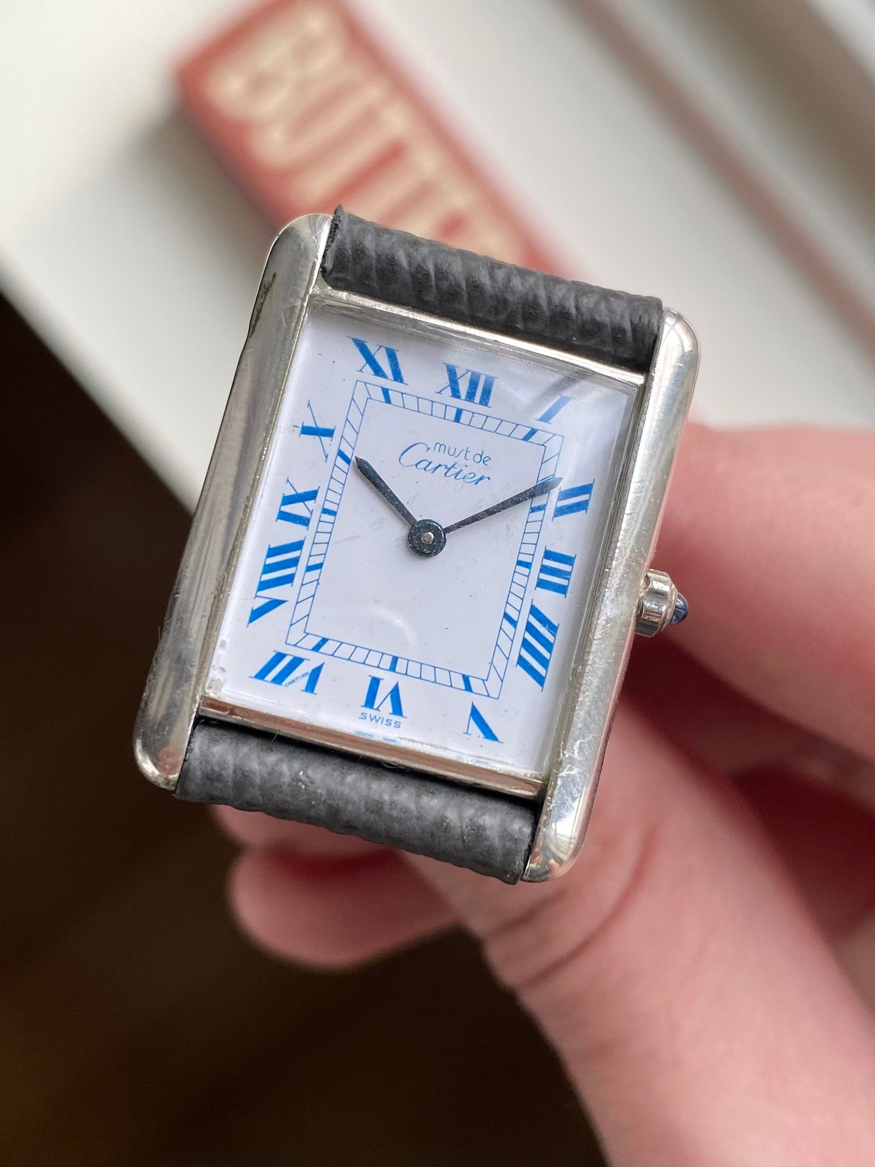 Cartier Tank — Blue Roman Numerals