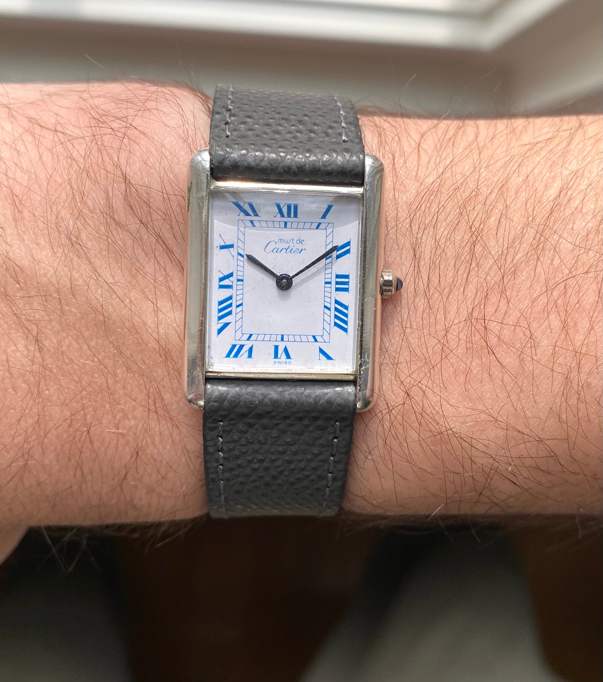 Cartier Tank — Blue Roman Numerals