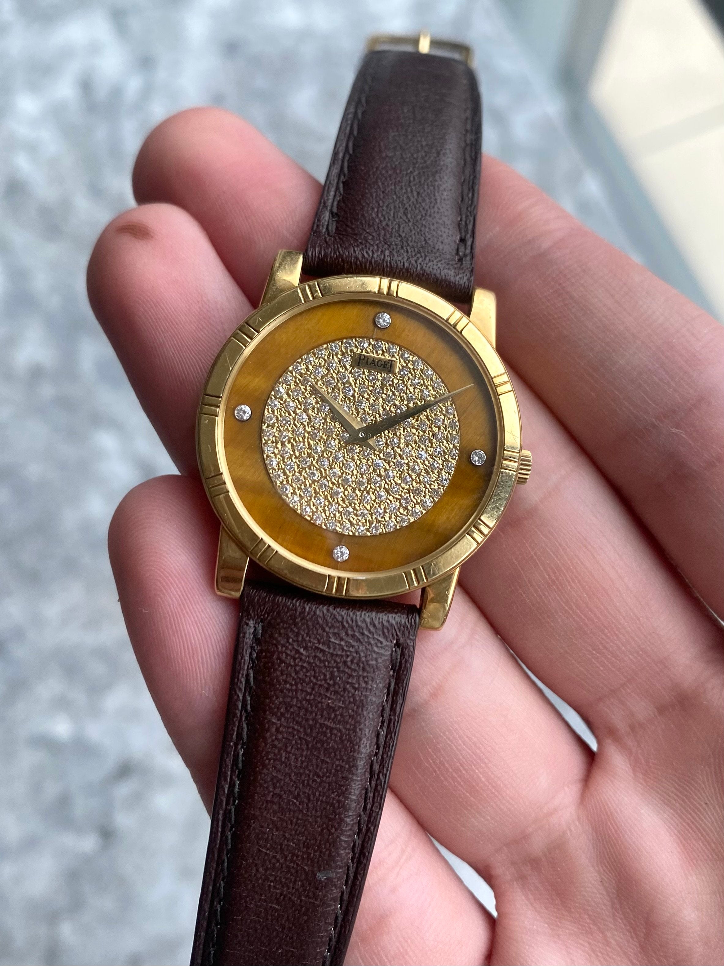 Piaget 18K Yellow Gold - Tiger Eye Diamond Dial.