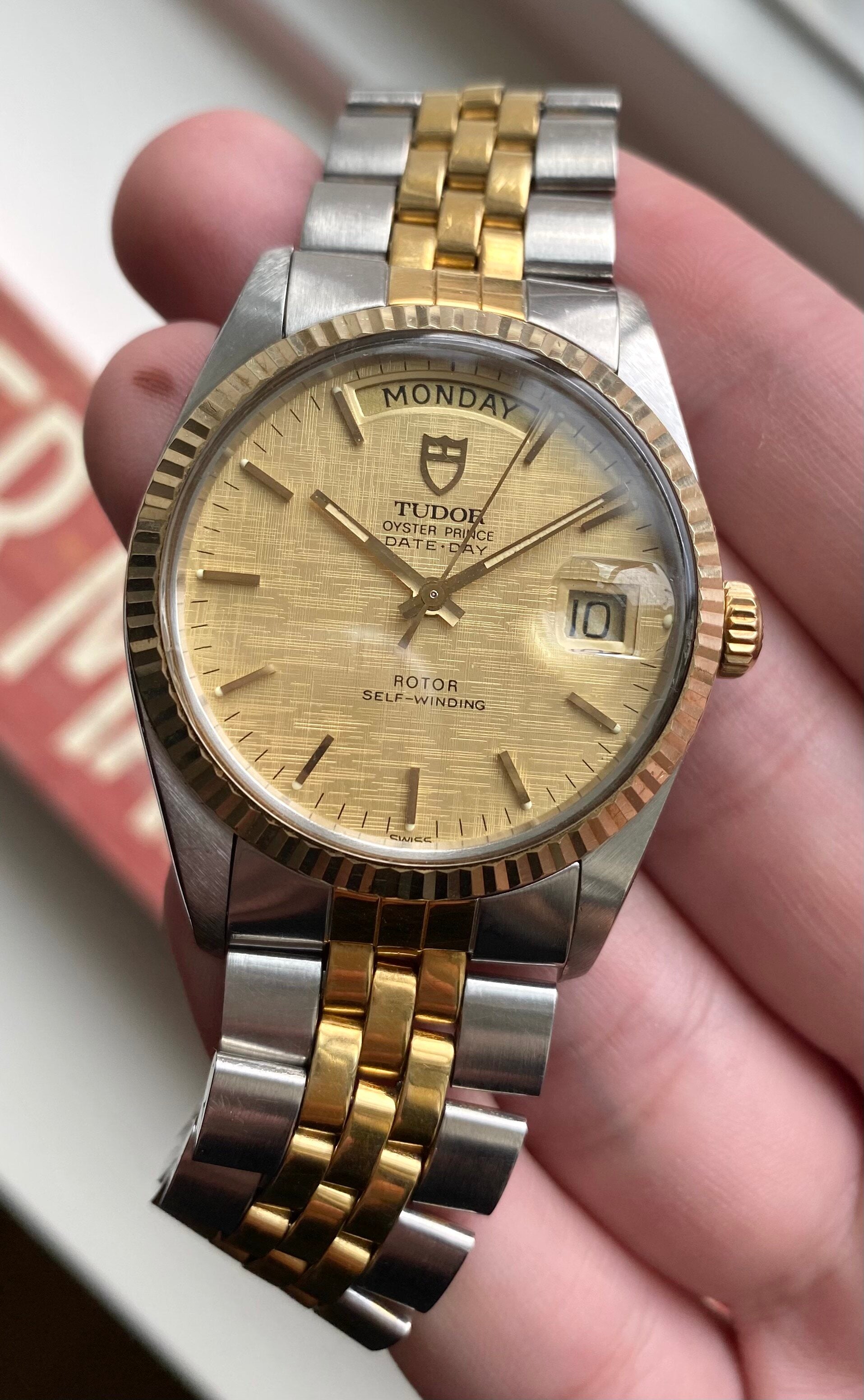 Tudor Date-day — Linen Champagne Dial