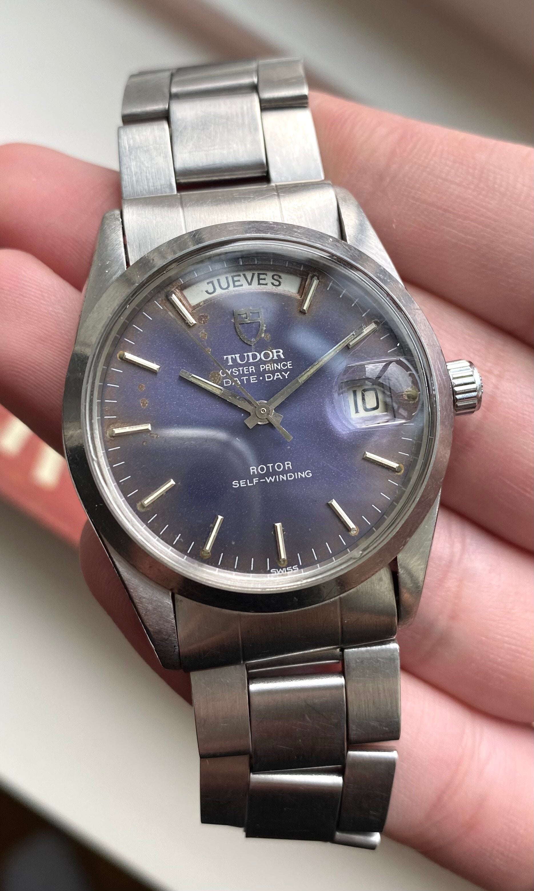 Tudor Date-day — Blue "Purplish" Dial