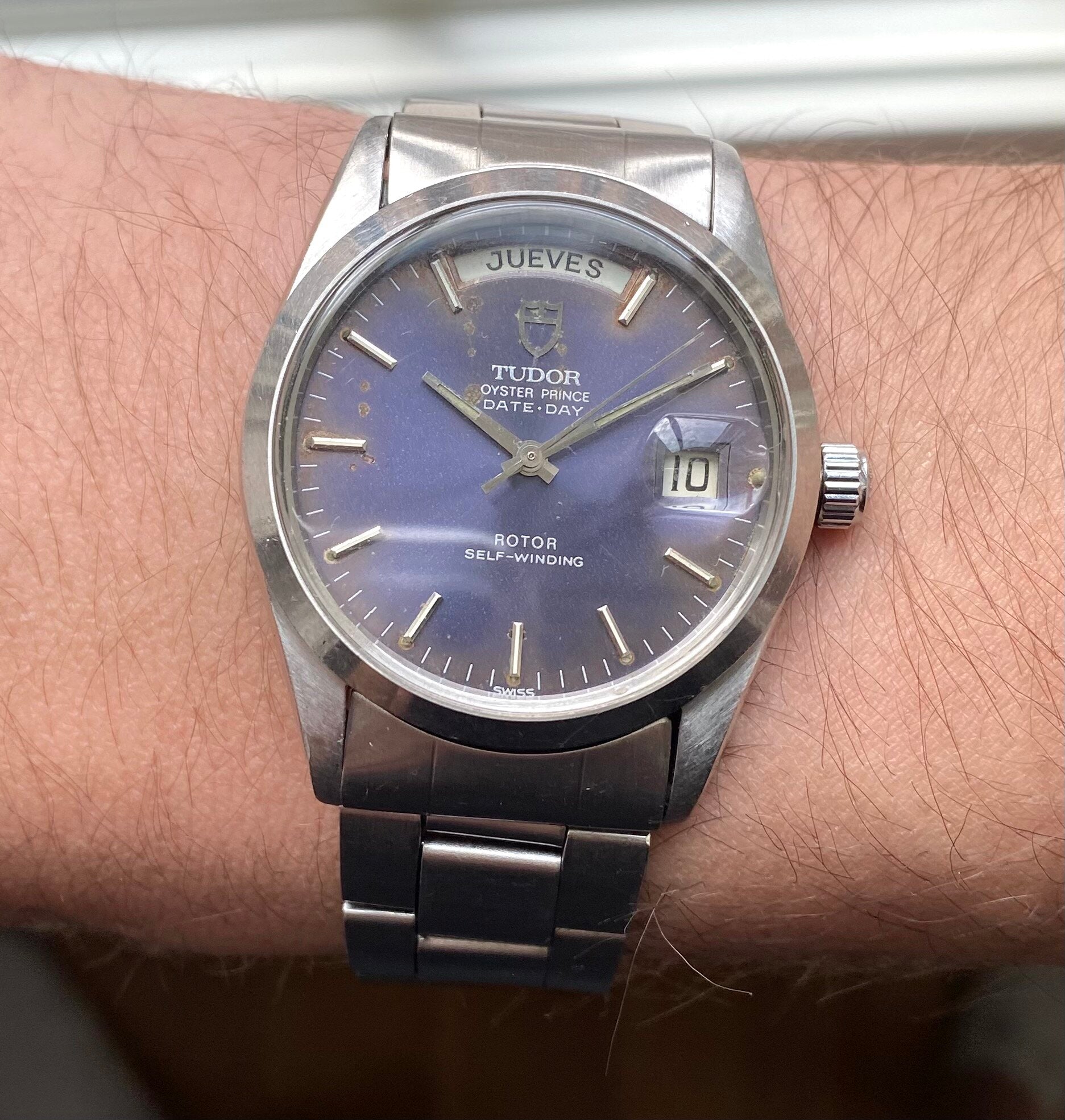 Tudor Date-day — Blue "Purplish" Dial