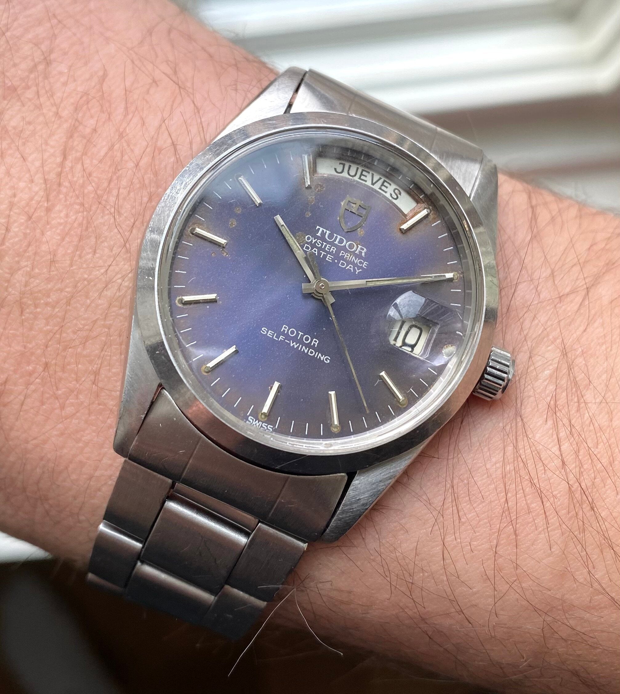 Tudor Date-day — Blue "Purplish" Dial