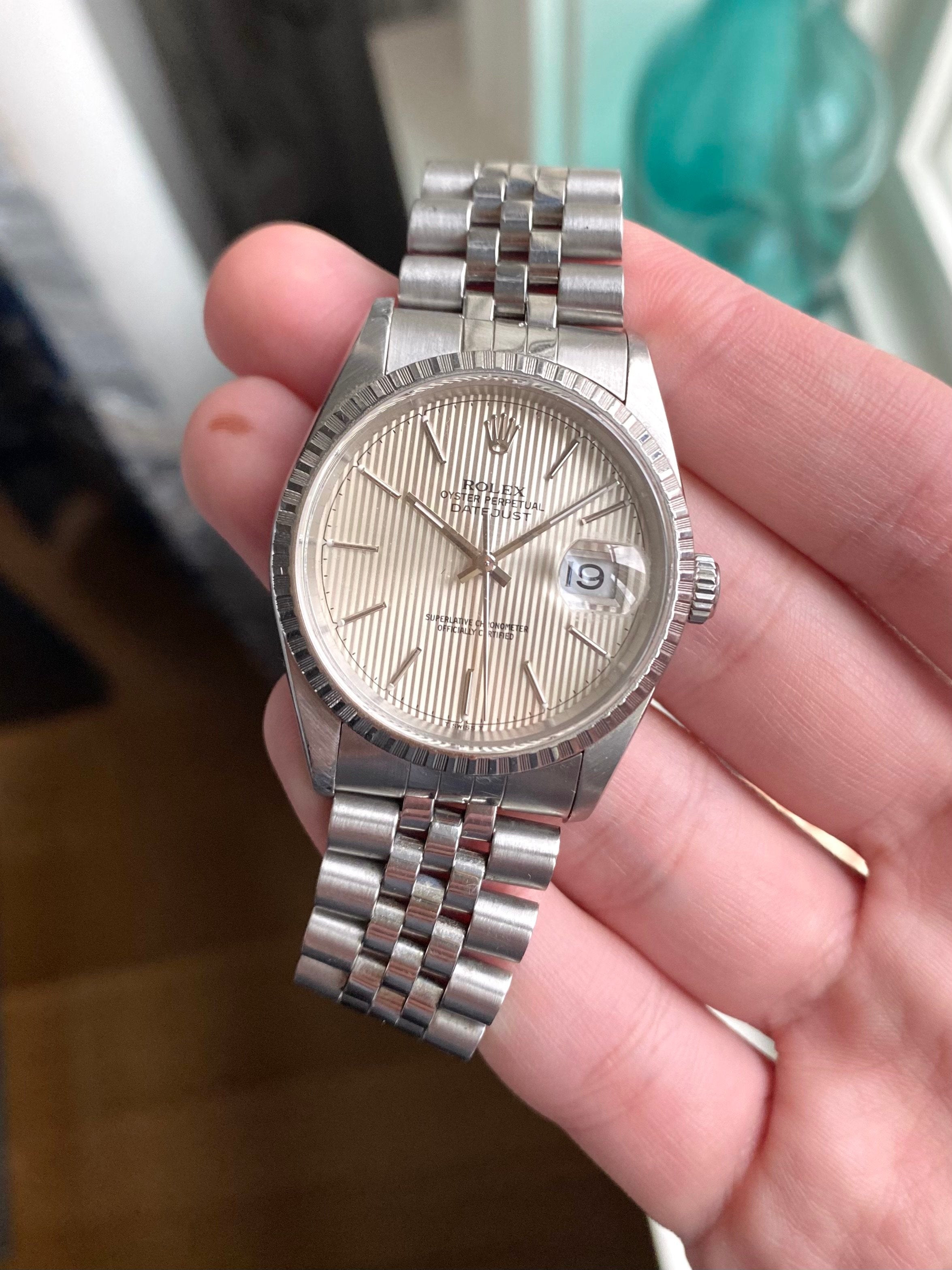 Rolex Datejust 16220 - Silver Tapestry