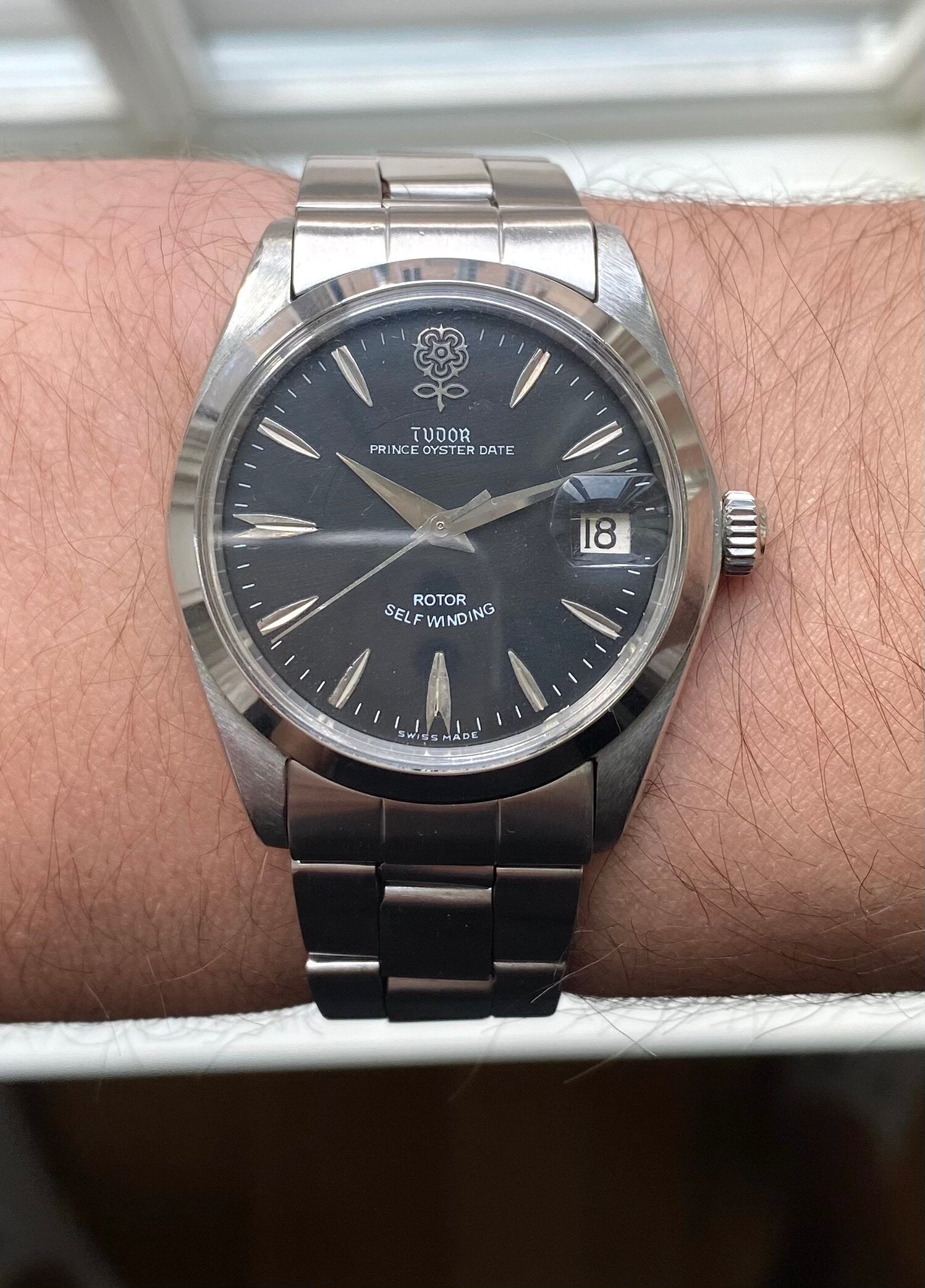 Tudor Oysterdate — Black "Rose" Dial