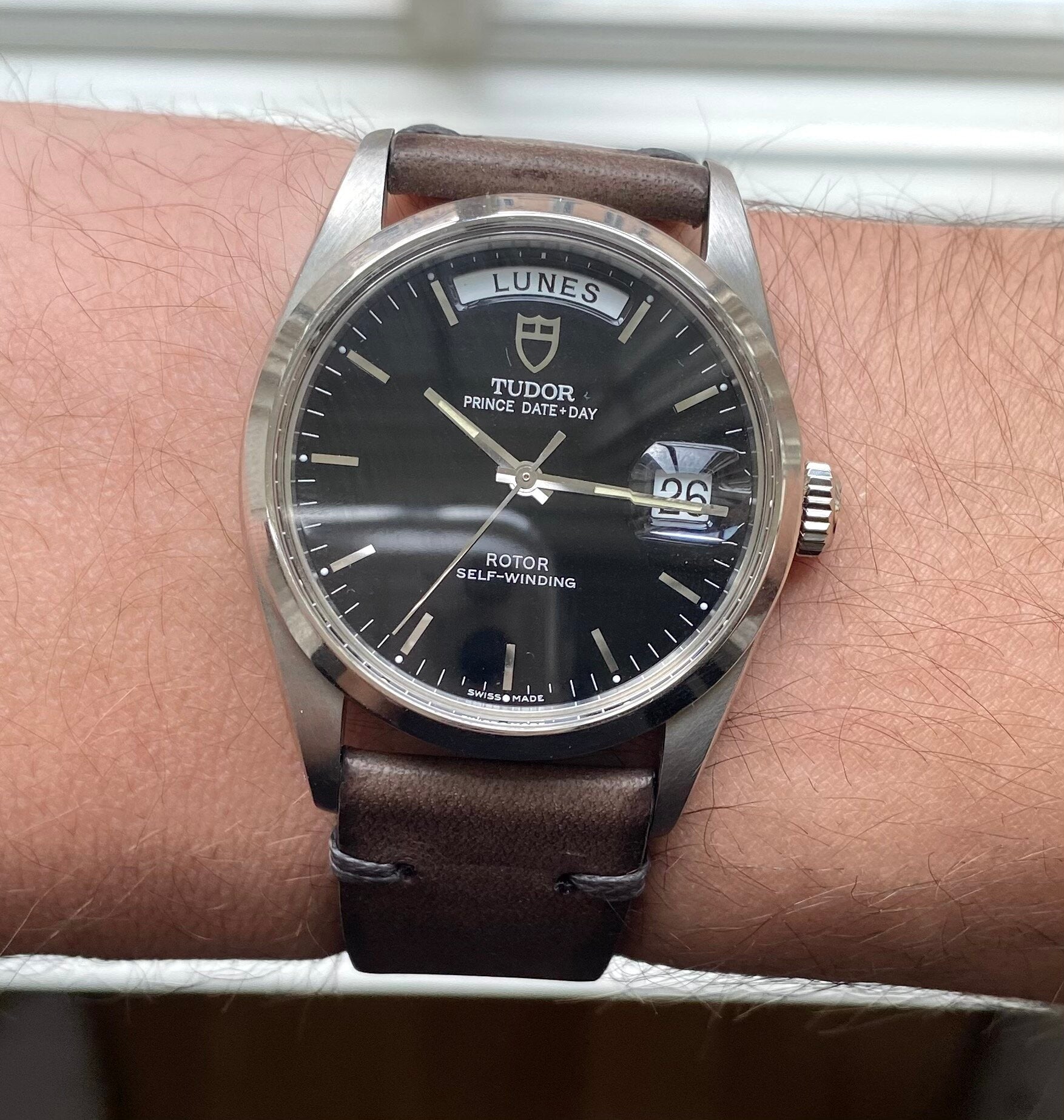 Tudor Date-day — Black Dial with Service Papers