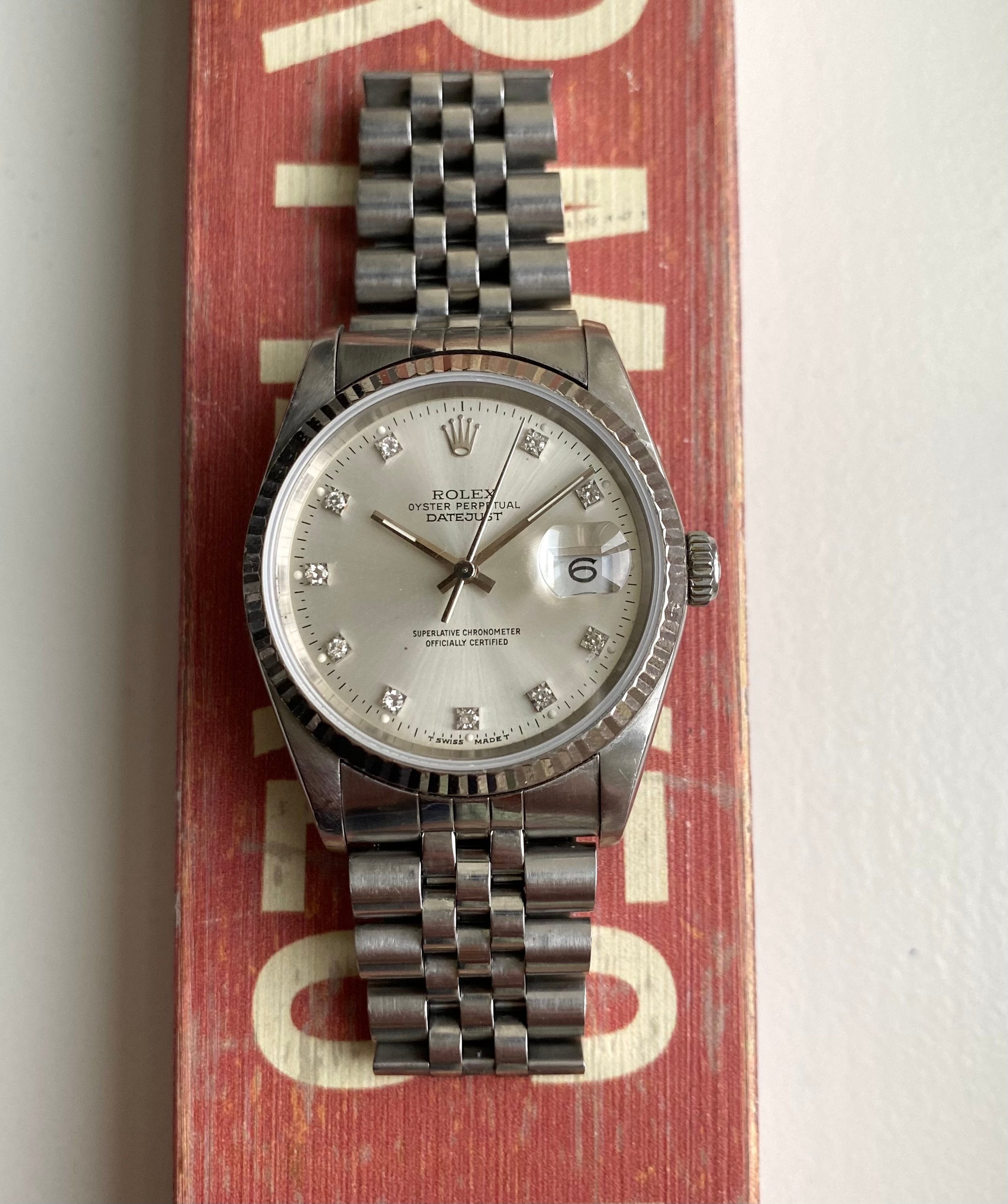 Rolex Datejust ref. 16234G — Diamond Dial