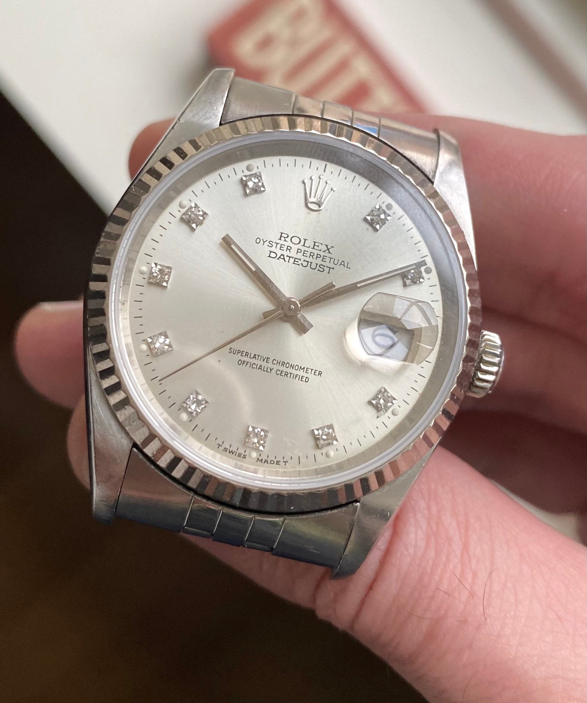 Rolex Datejust ref. 16234G — Diamond Dial