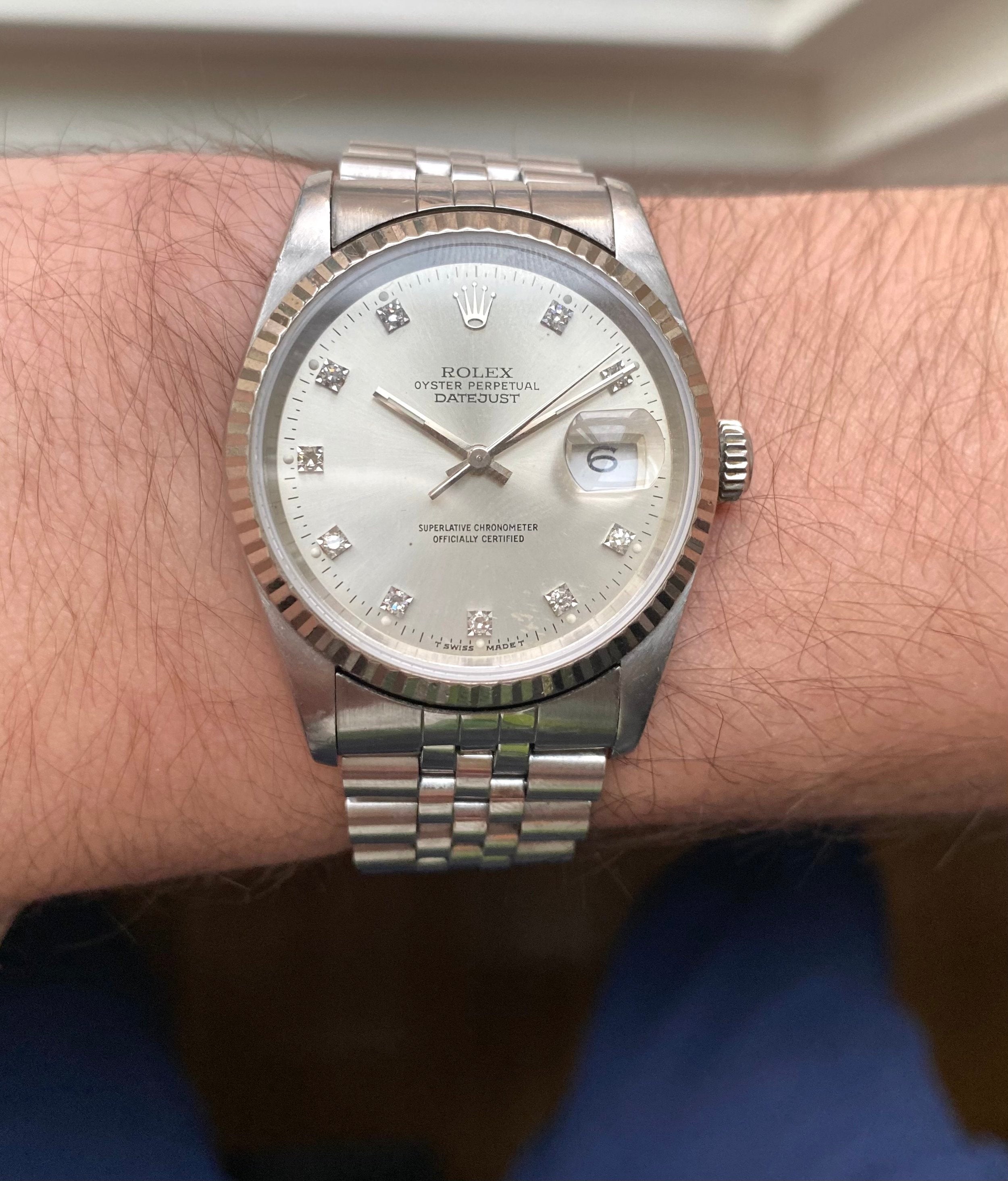 Rolex Datejust ref. 16234G — Diamond Dial