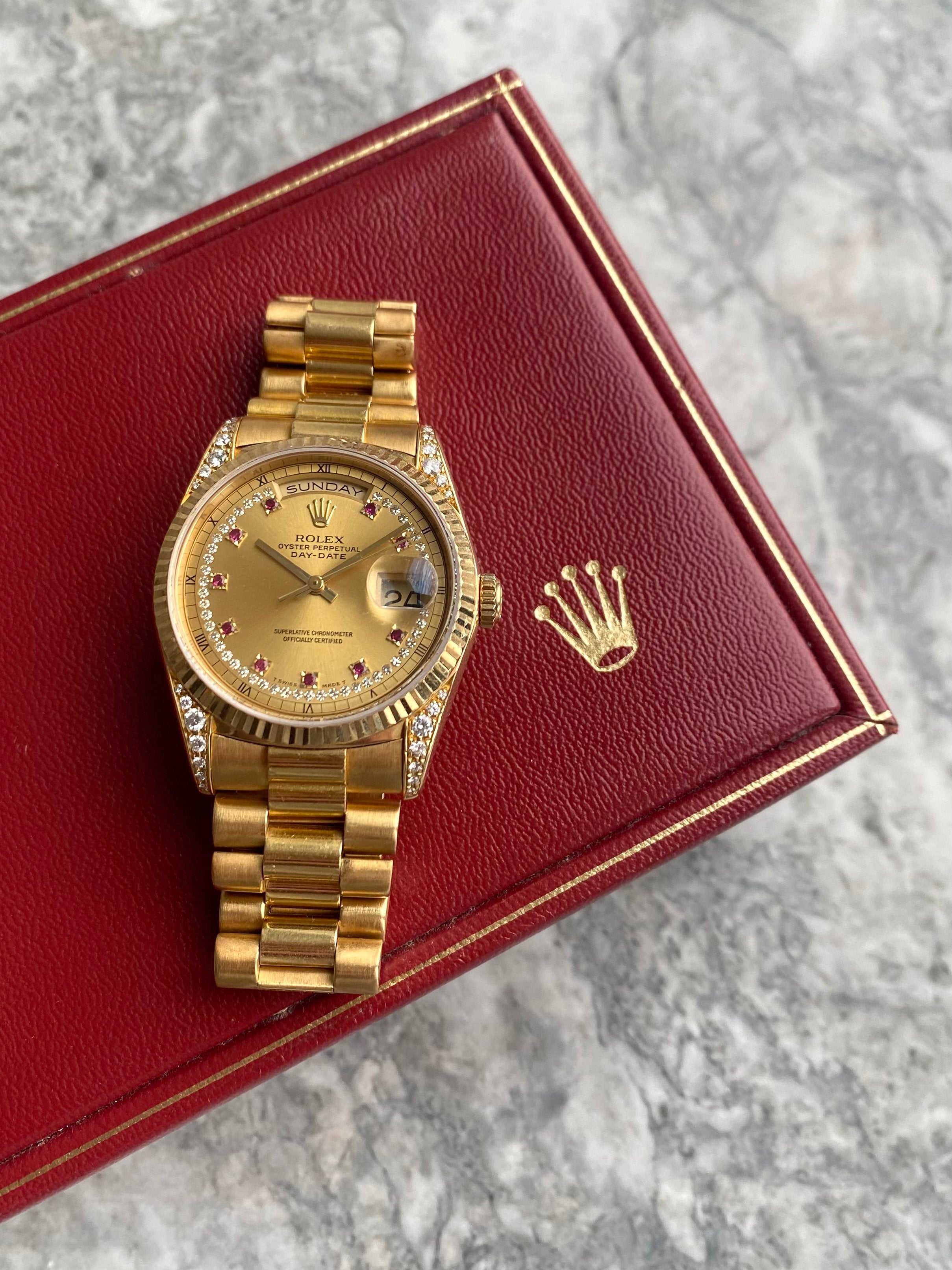 Rolex Daydate 18338 - Ruby Diamond Dial.