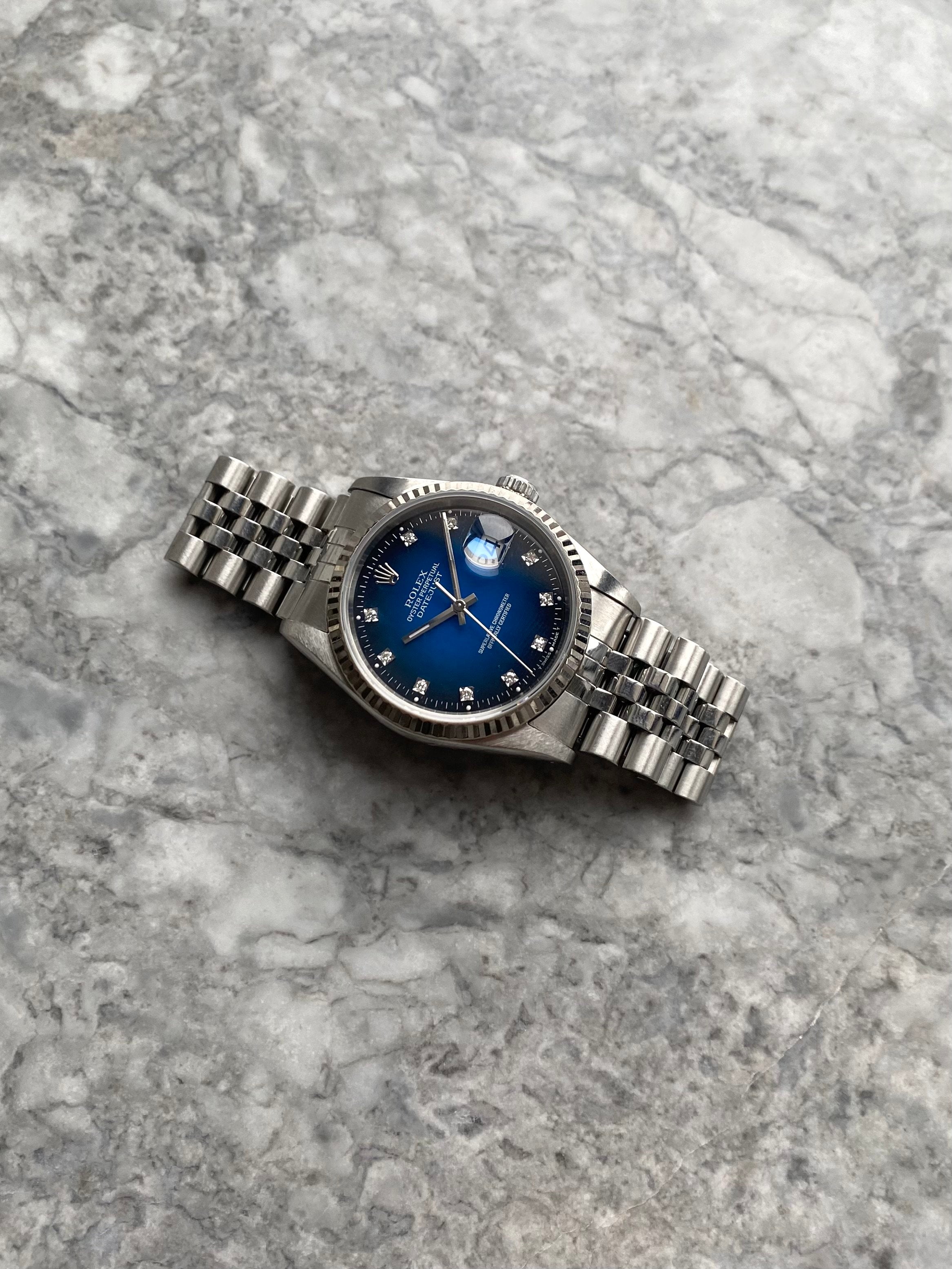 Rolex Datejust 16234g - Blue Vignette Dial.