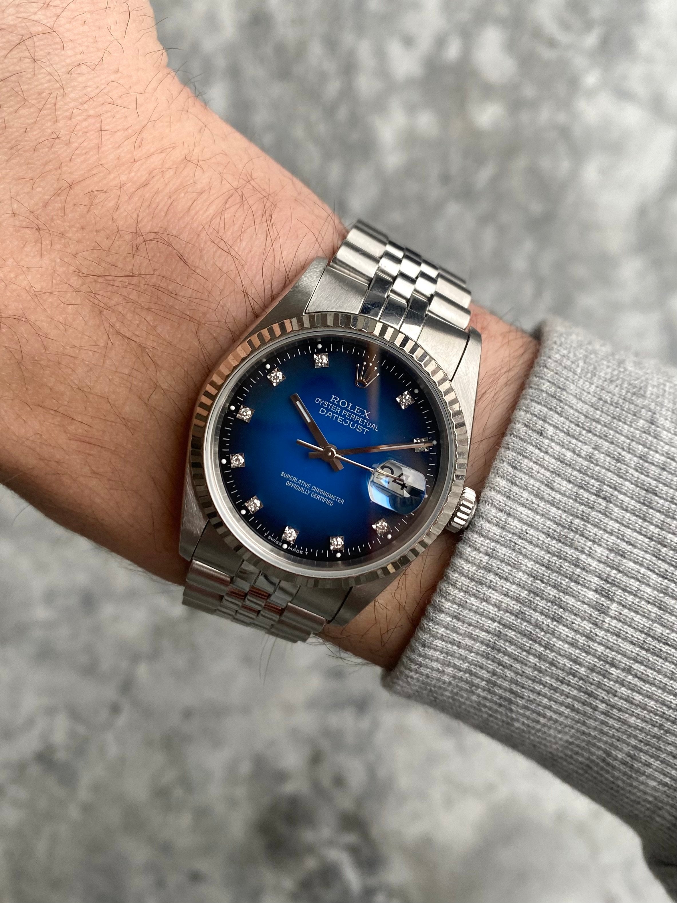 Rolex Datejust 16234g - Blue Vignette Dial.