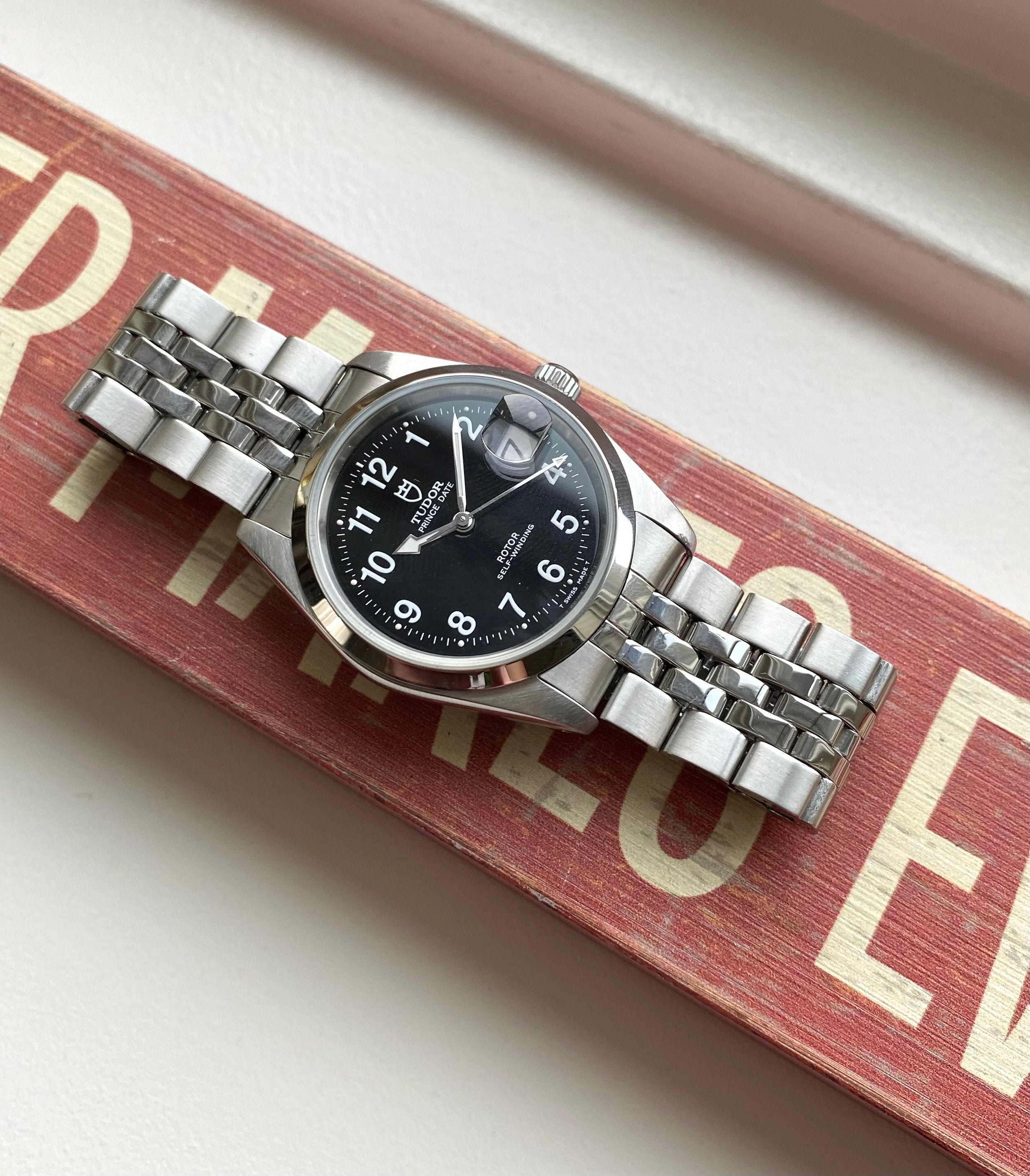 Tudor Prince Date ref. 74000N — Black Arabic Dial with Papers