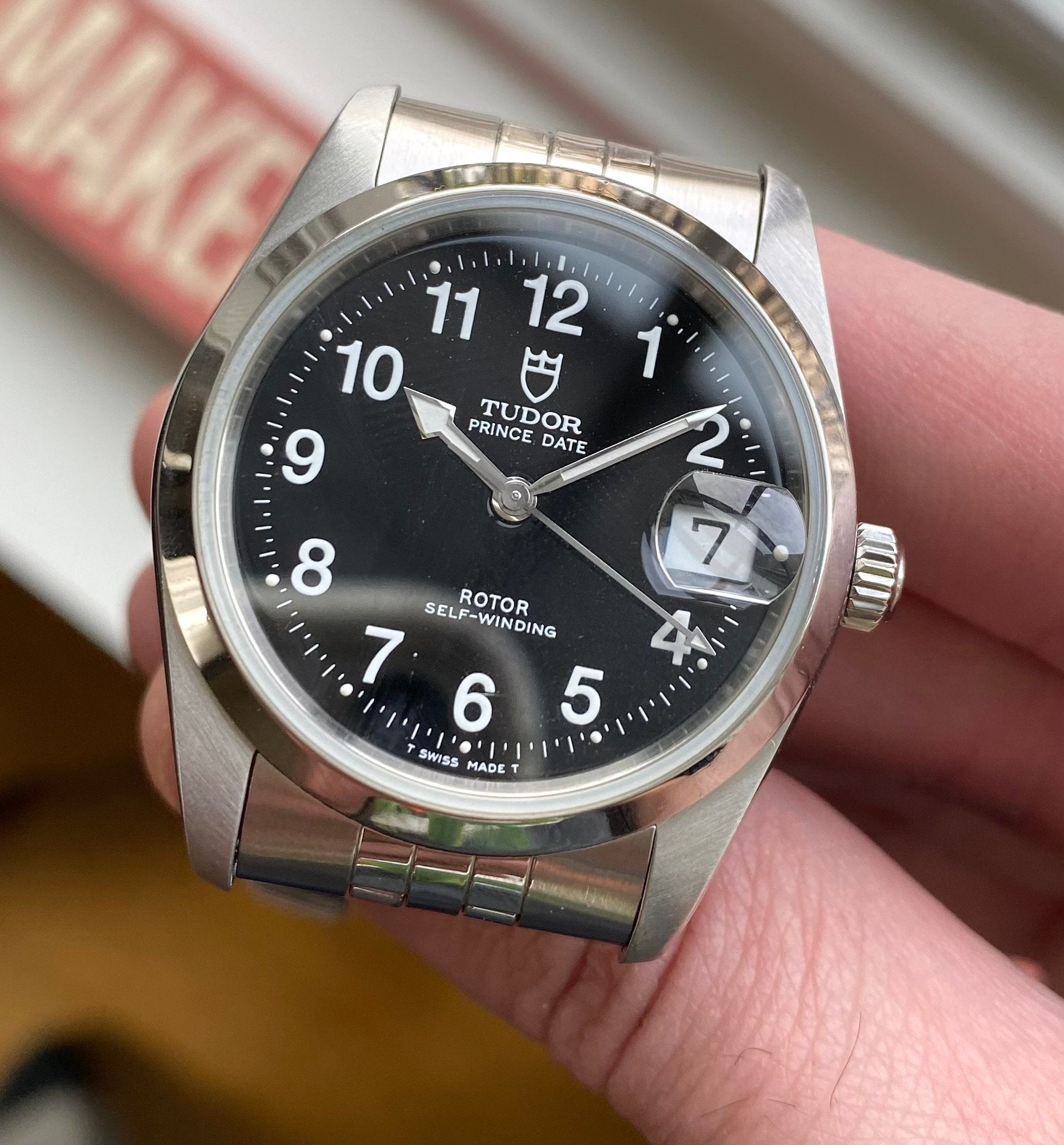 Tudor Prince Date ref. 74000N — Black Arabic Dial with Papers