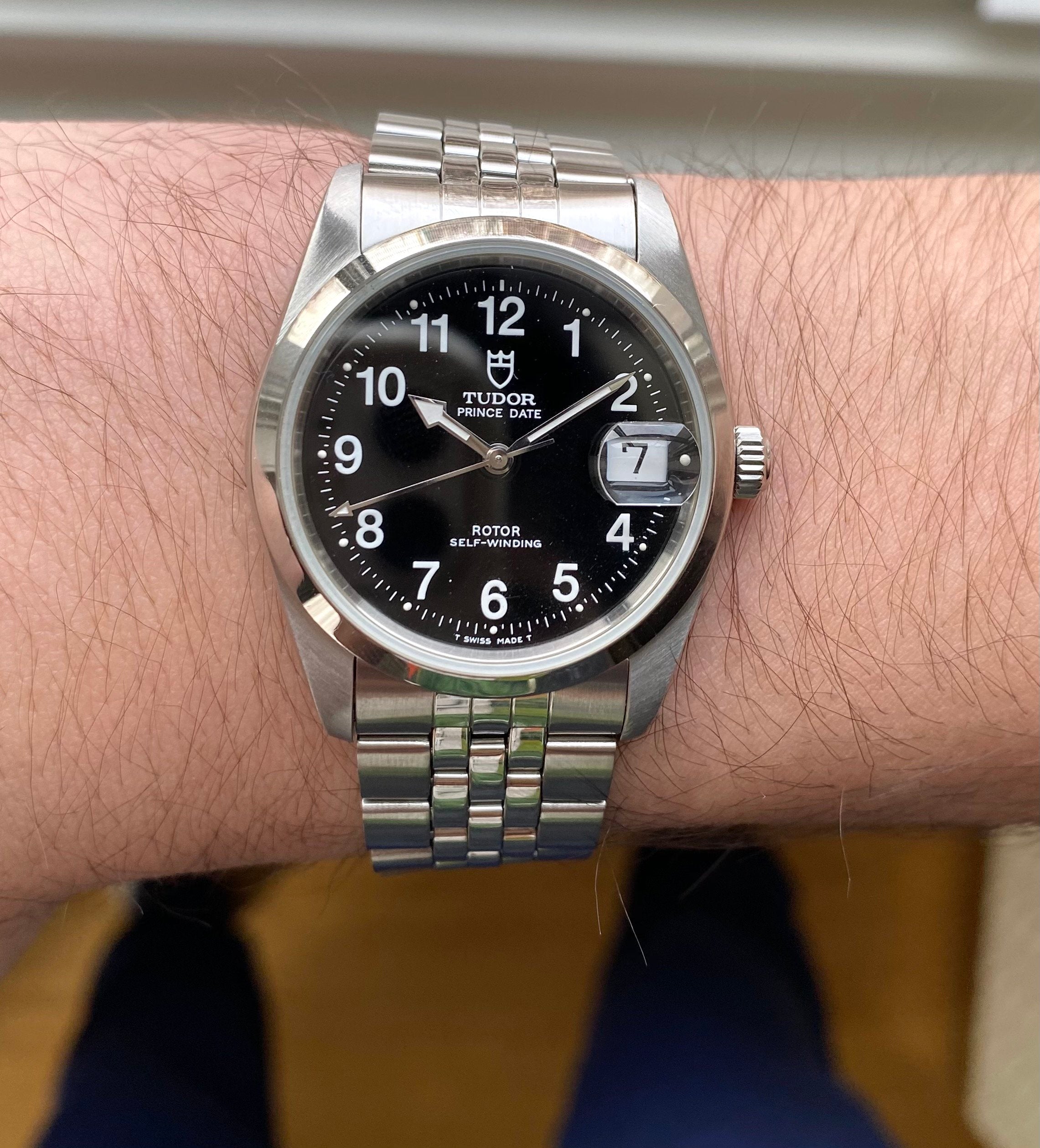 Tudor Prince Date ref. 74000N — Black Arabic Dial with Papers