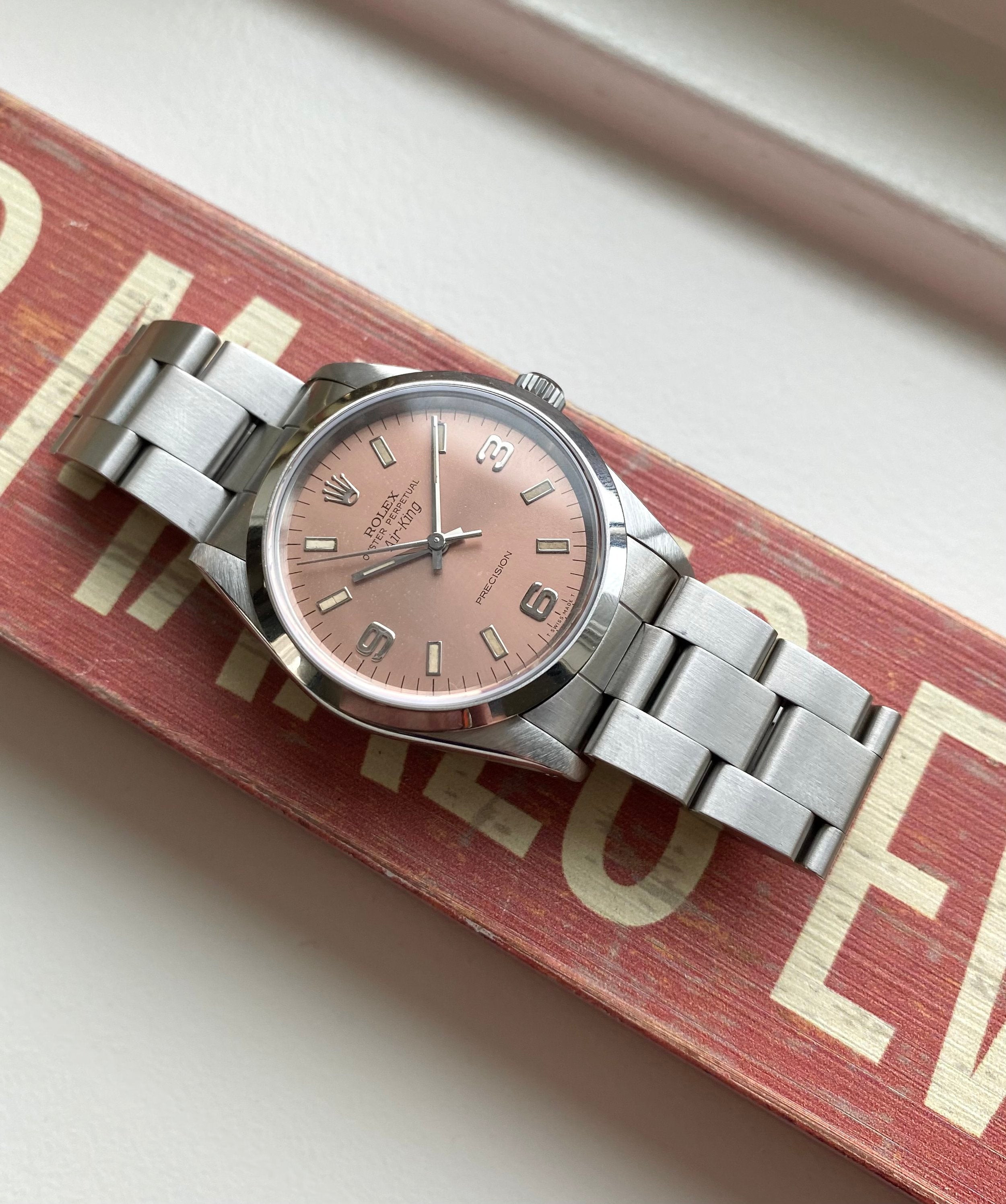 Rolex Air King ref. 14000 — Salmon Pink Dial